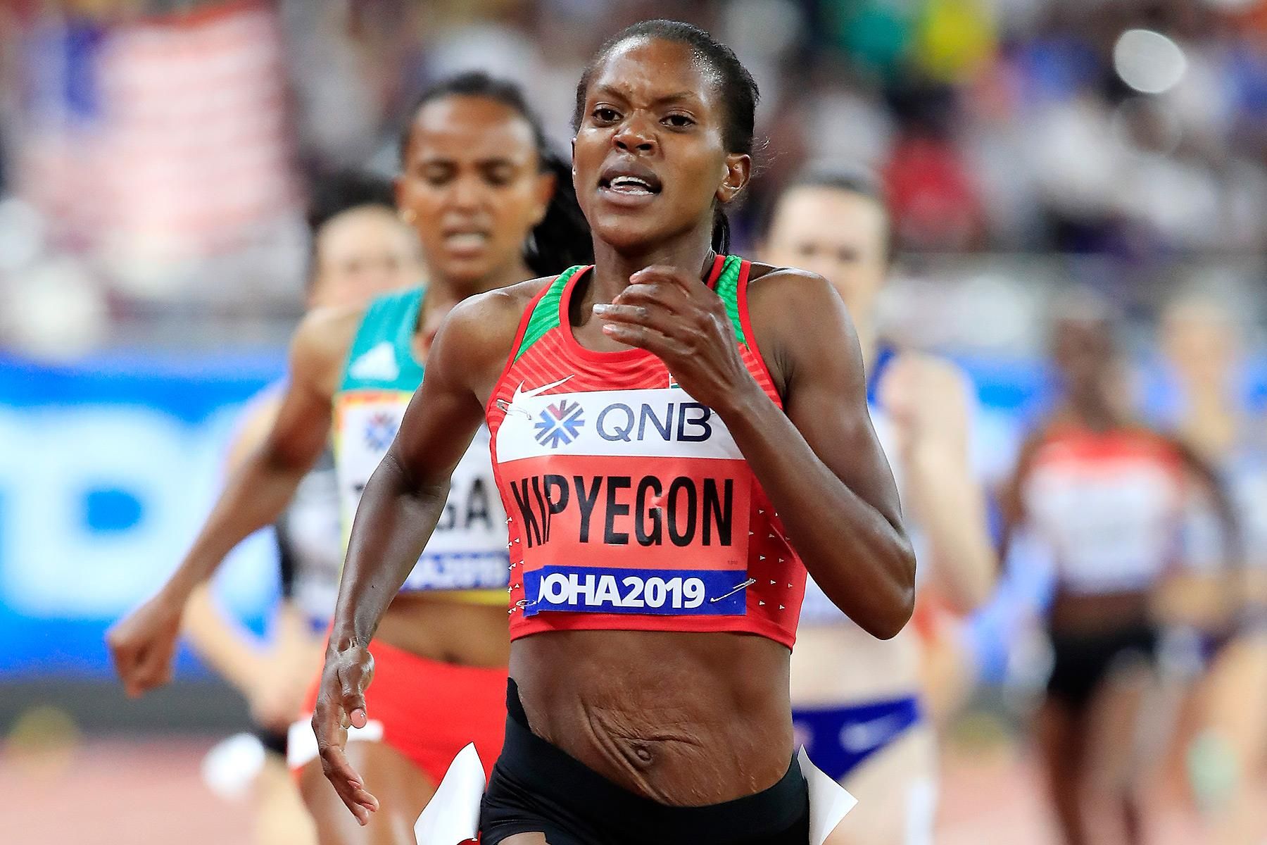 Faith Kipyegon at the 2019 World Athletics Championships in Doha