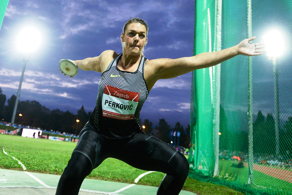 Sandra Perkovic in the discus at the Hanzekovic Memorial in Zagreb