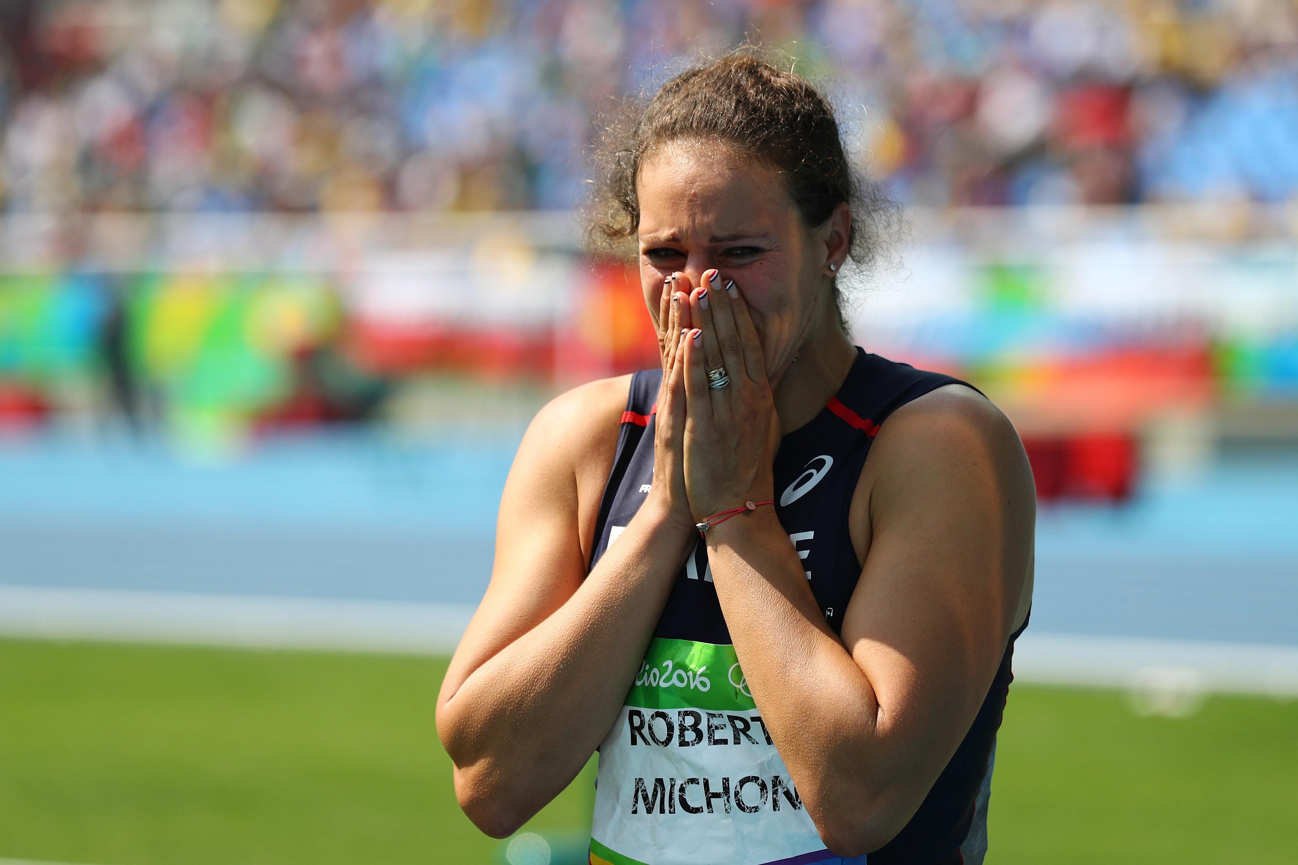 Melina Robert-Michon after taking silver in the discus at the Rio 2016 Olympic Games