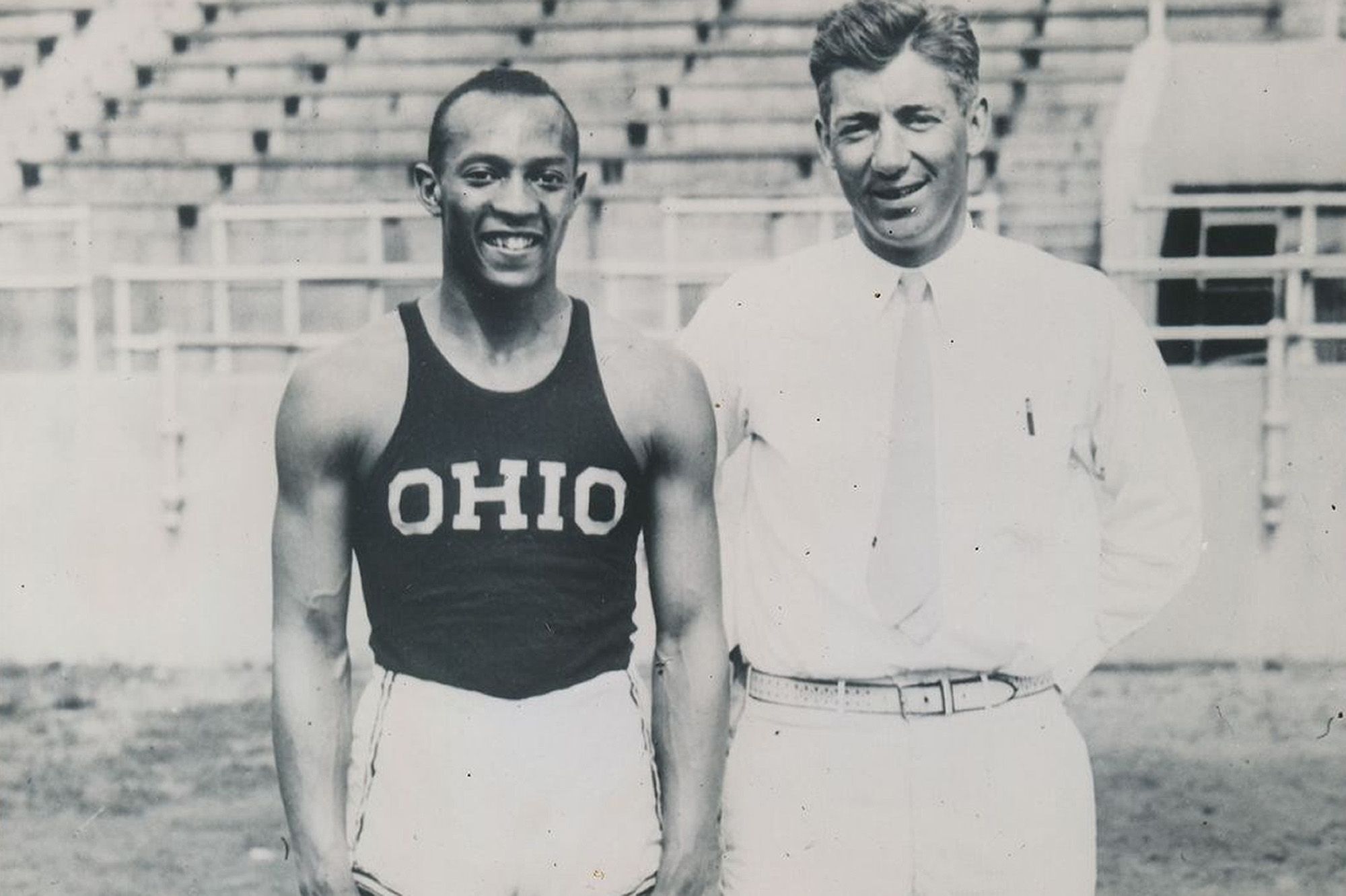 Jesse Owens and coach Larry Snyder