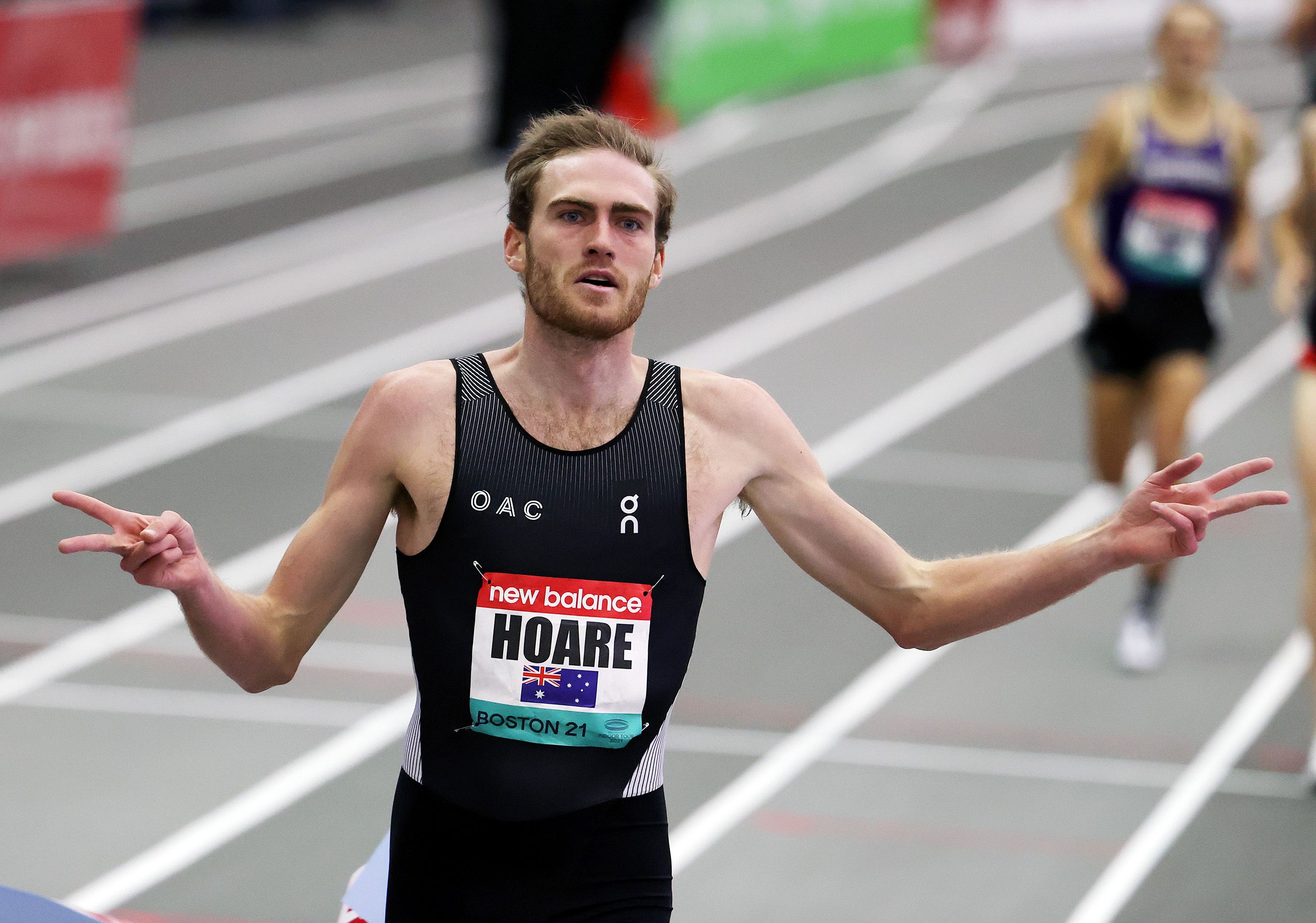 Oliver Hoare wins the 1500m at the New Balance Indoor Grand Prix