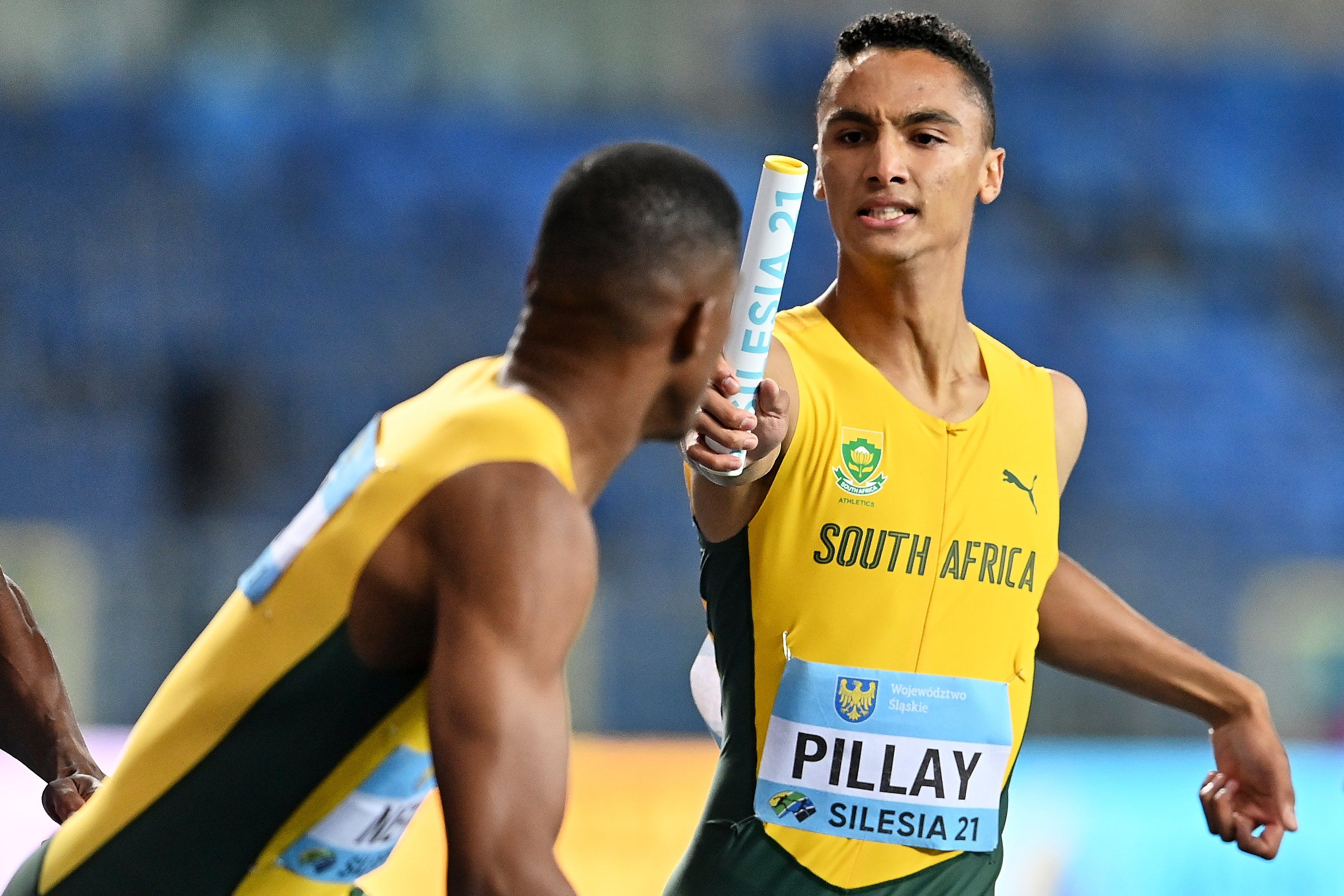 Lythe Pillay competes at the World Athletics Relays Silesia21