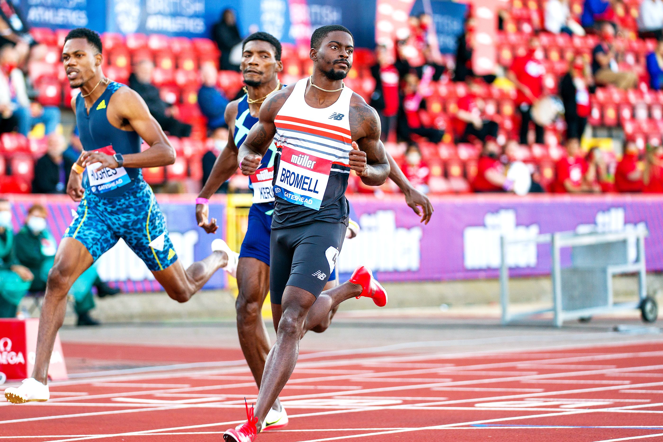 Trayvon Bromell wins the 100m at the Wanda Diamond League meeting in Gateshead