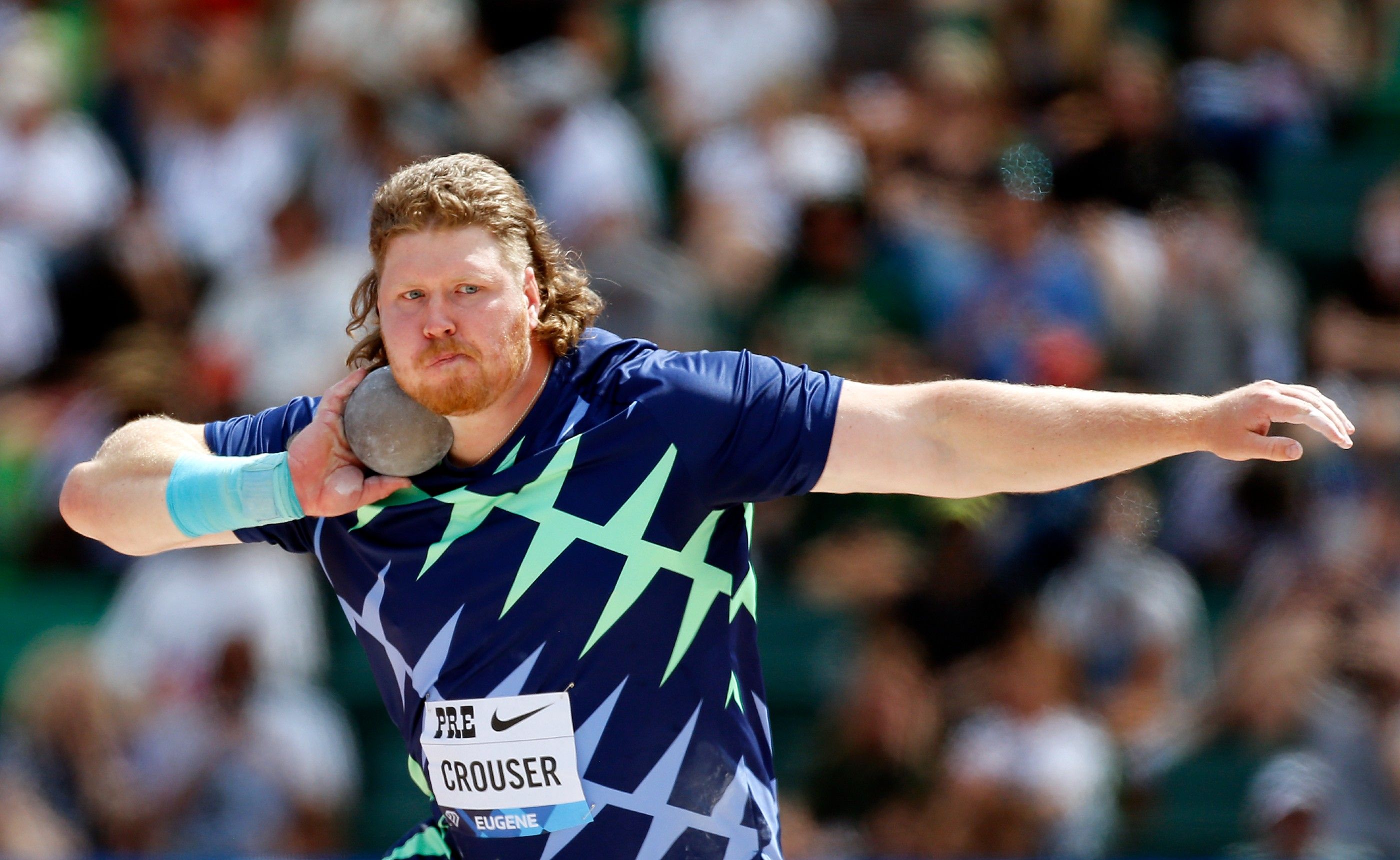 Ryan Crouser at the Wanda Diamond League meeting in Eugene