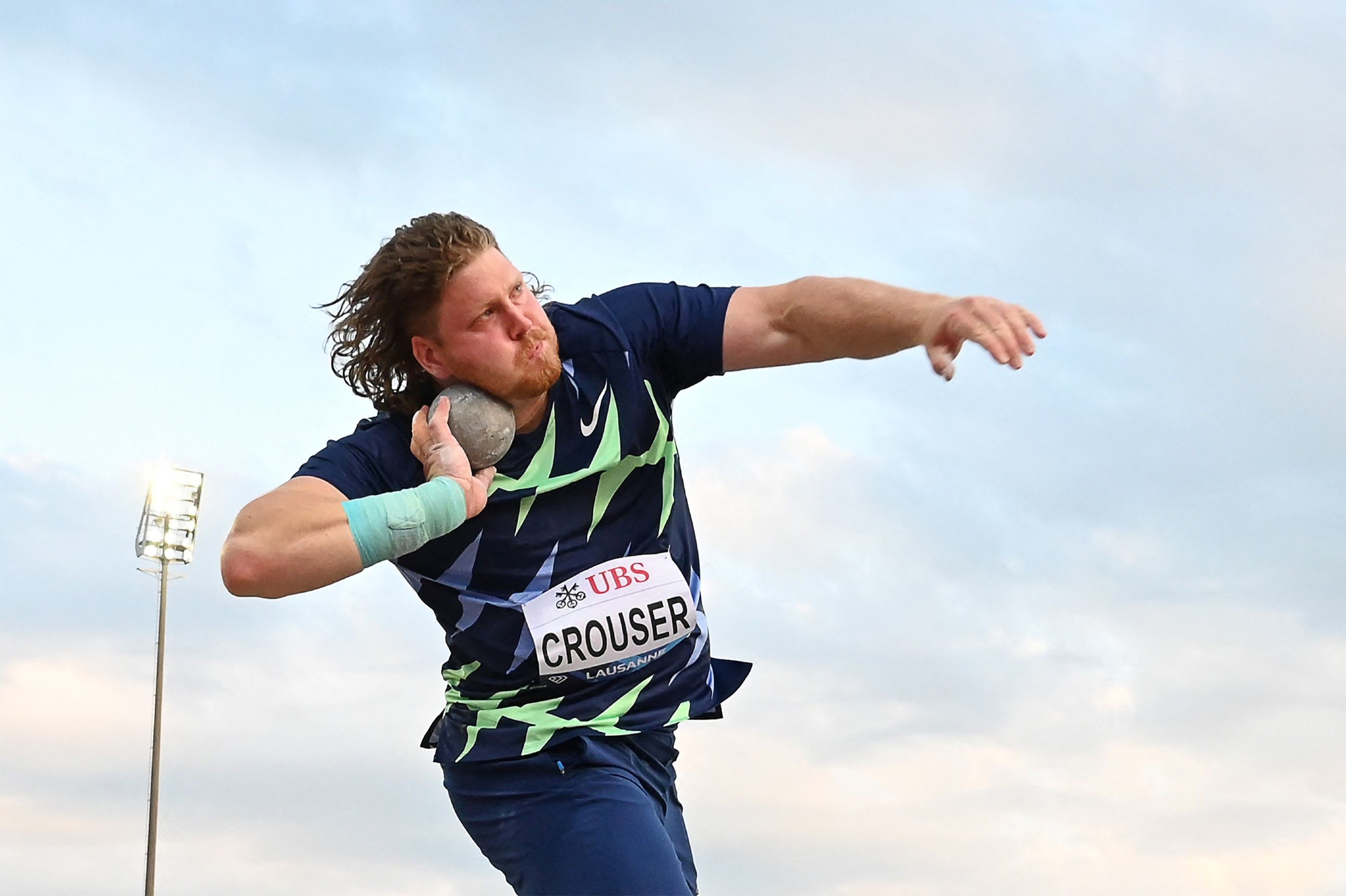 Ryan Crouser competes at the Wanda Diamond League meeting in Lausanne