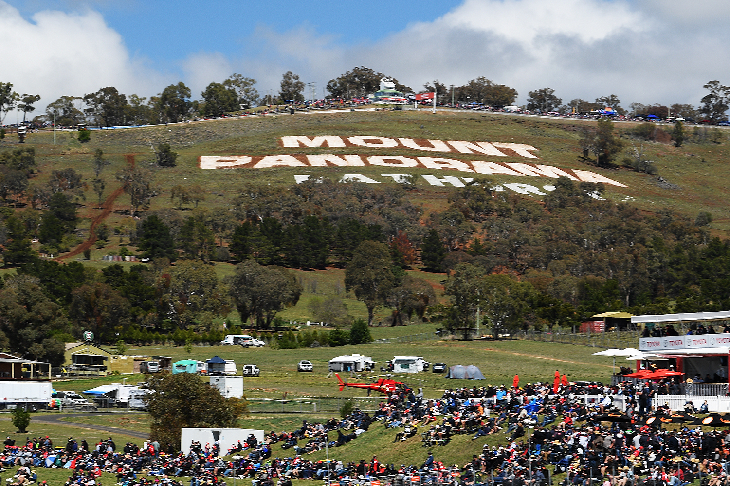 A general view of Mount Panorama in Bathurst, Australia