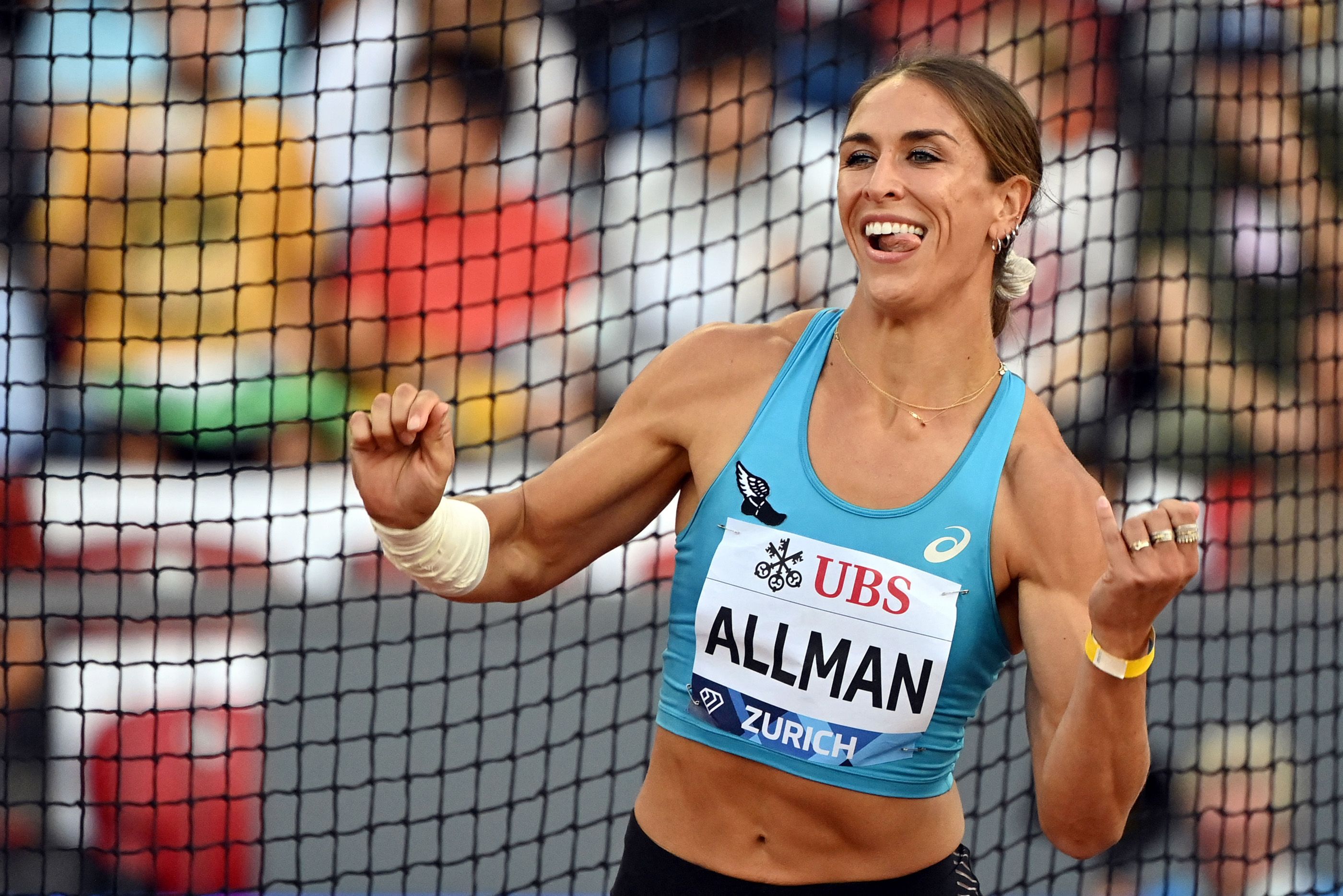 Discus winner Valarie Allman at the Wanda Diamond League final in Zurich