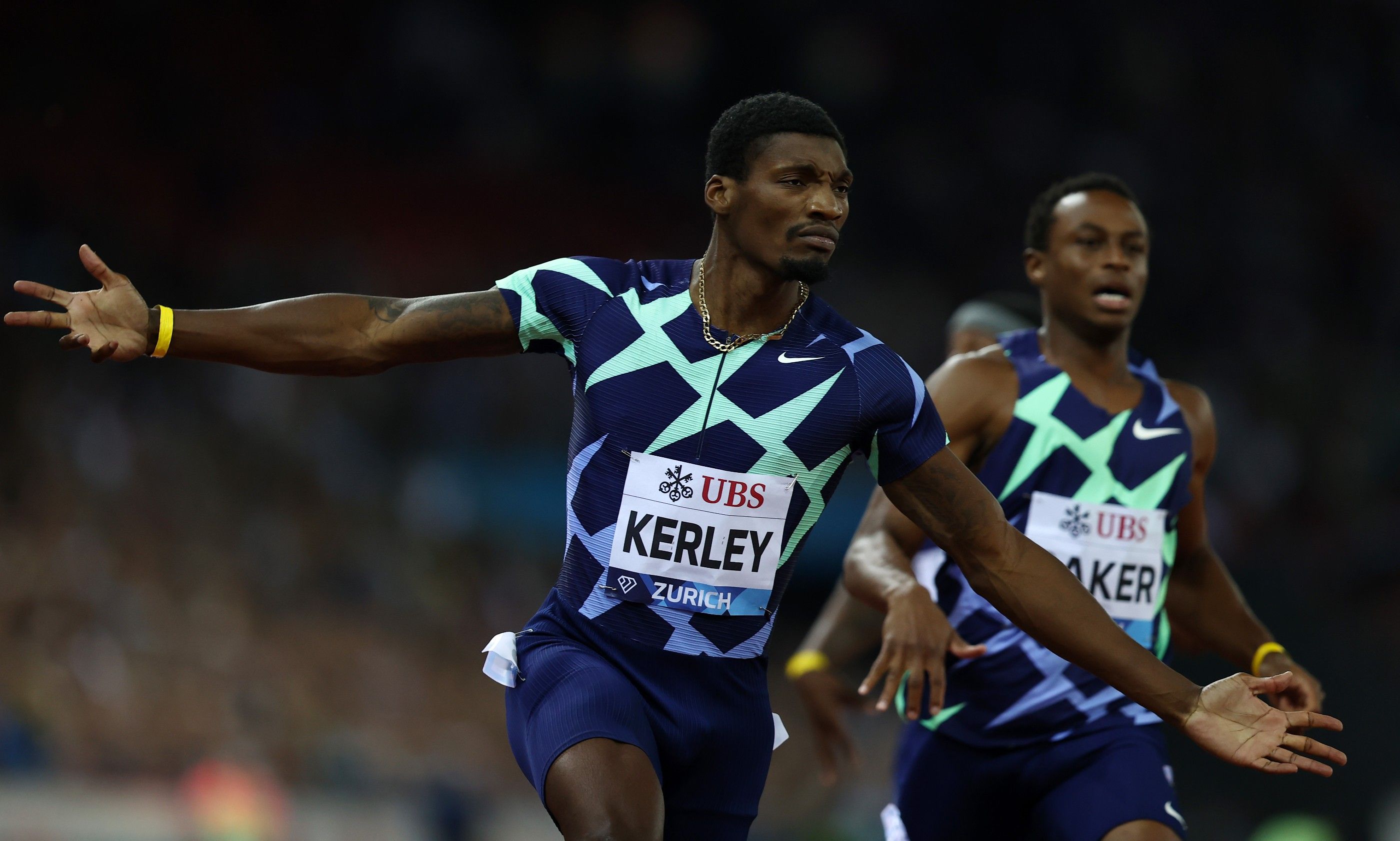 Fred Kerley wins the 100m at the Wanda Diamond League final in Zurich