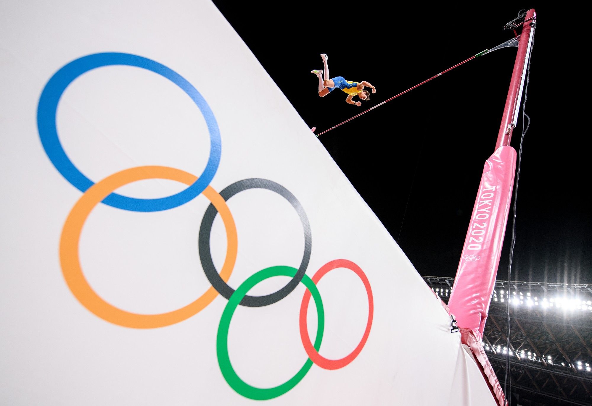 Sweden’s Mondo Duplantis competes in the men's pole vault final at the Tokyo 2020 Olympic Games