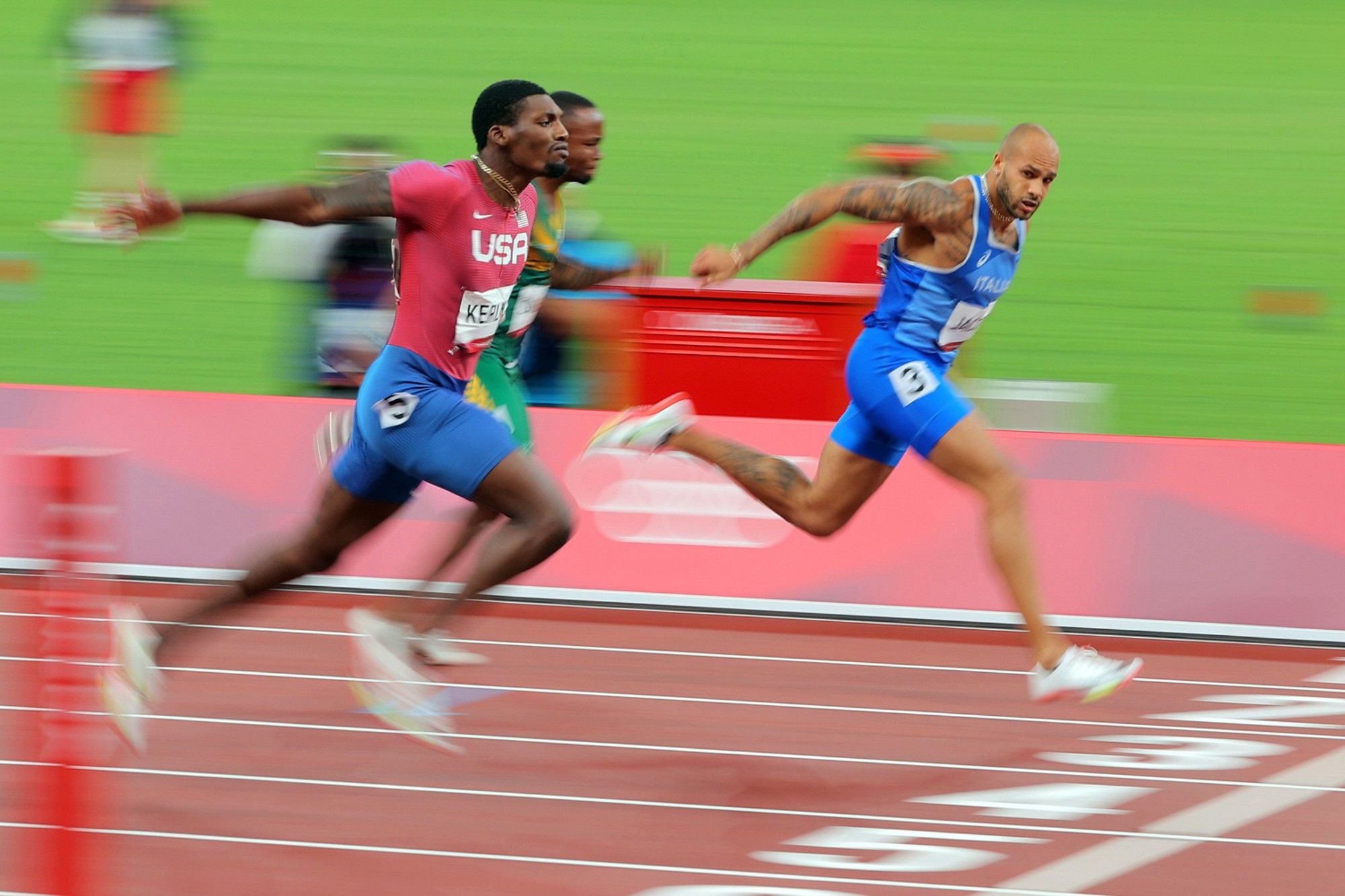Italy's Lamont Marcell Jacobs wins the gold medal in the men's 100m final at the Tokyo Olympics 