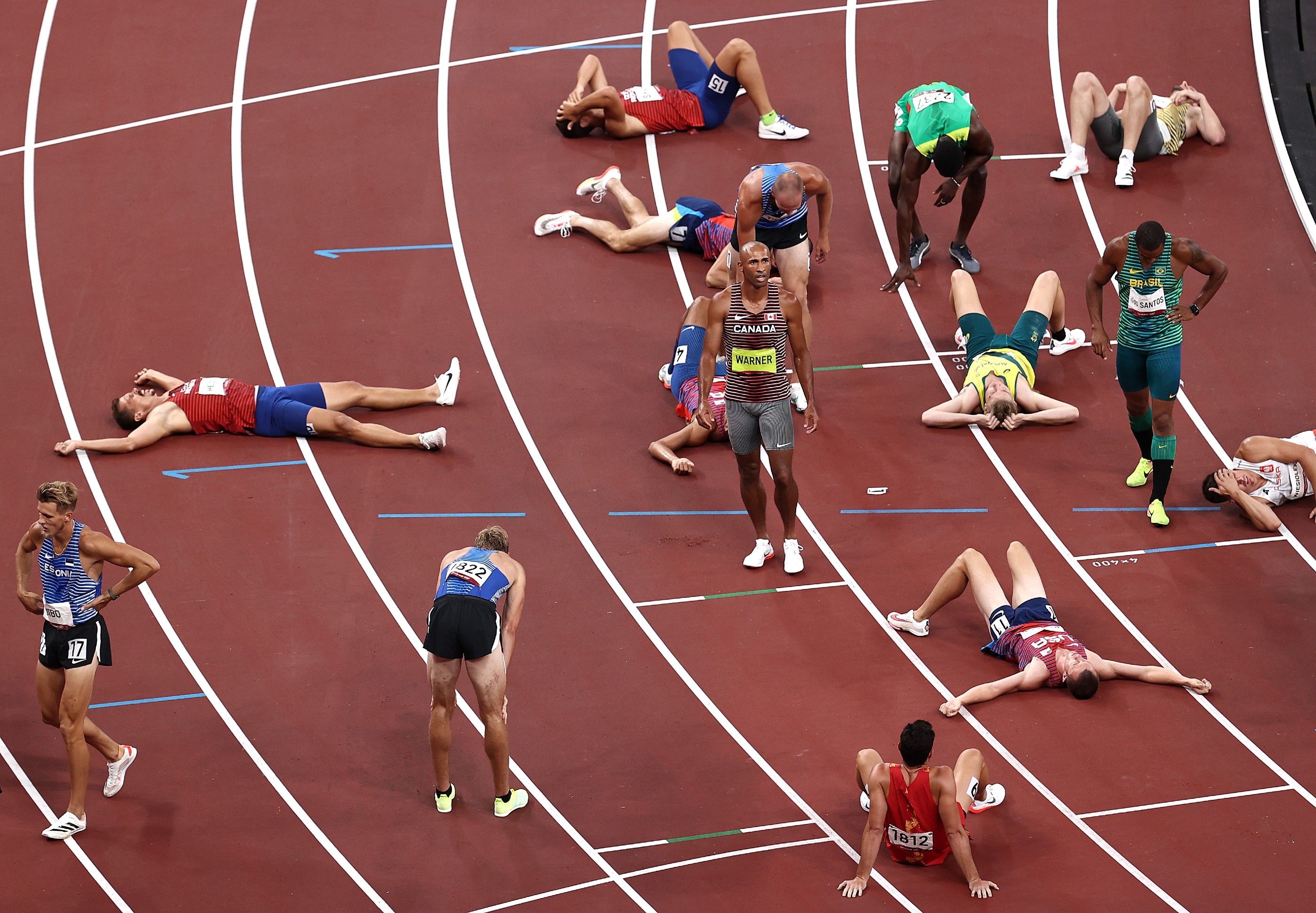 Damian Warner at the end of the Tokyo Olympic Games decathlon