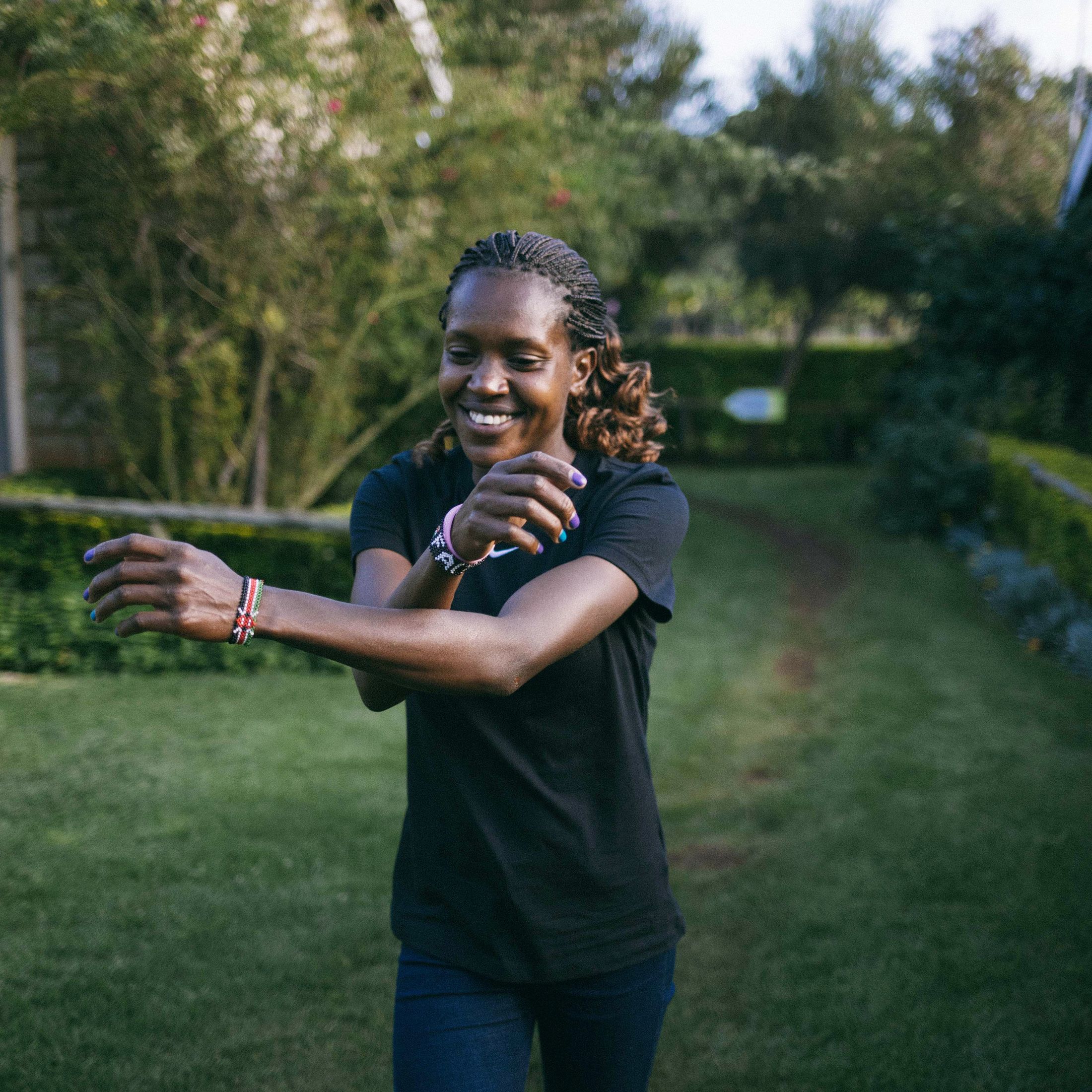 Faith Kipyegon at the Kaptagat training camp