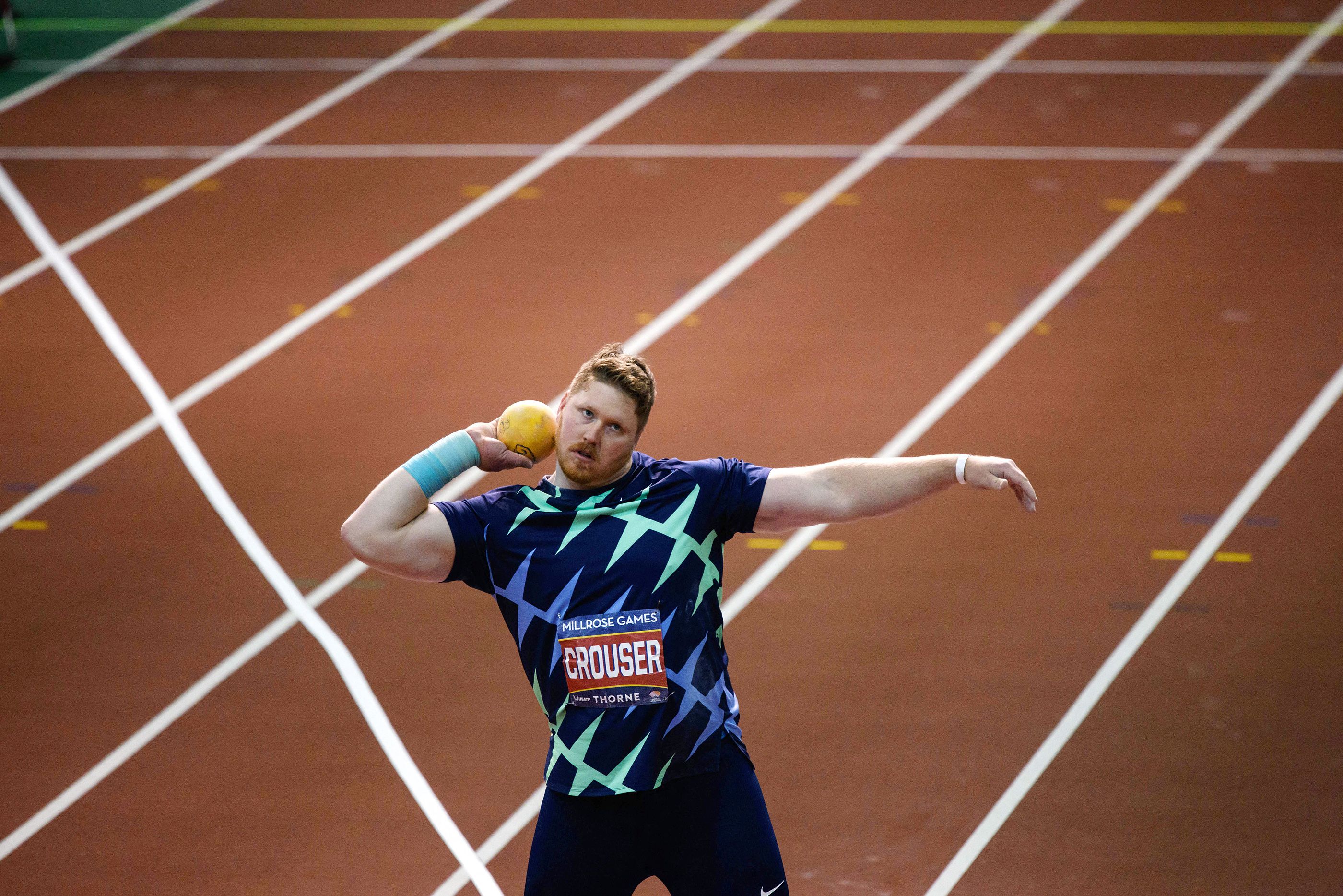 Ryan Crouser in the shot put at the Millrose Games