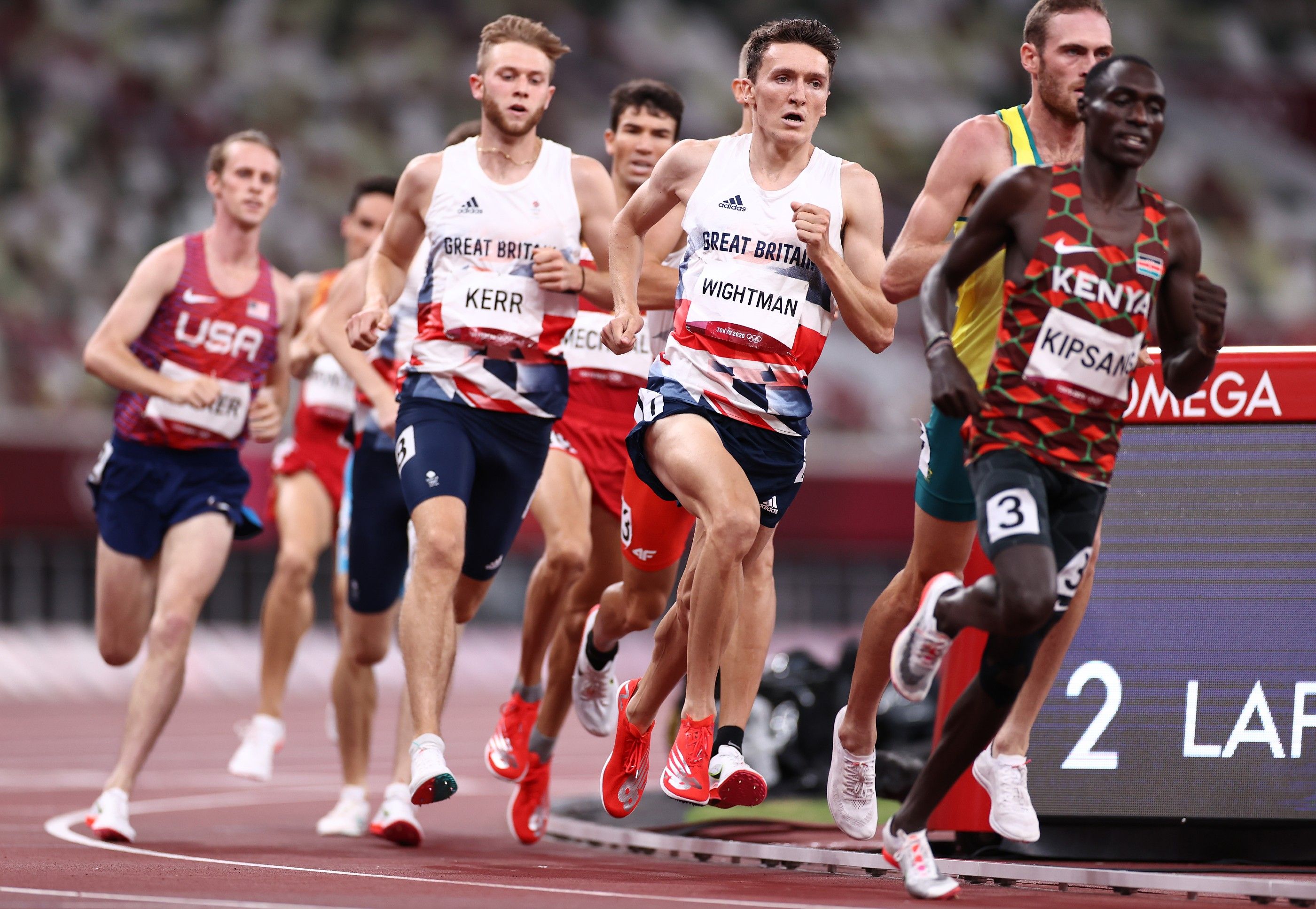 Britain's Josh Kerr and Jake Wightman in the 1500m final at the Tokyo Olympics