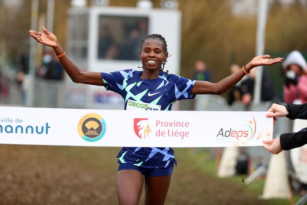 Peruth Chemutai wins the CrossCup in Hannut