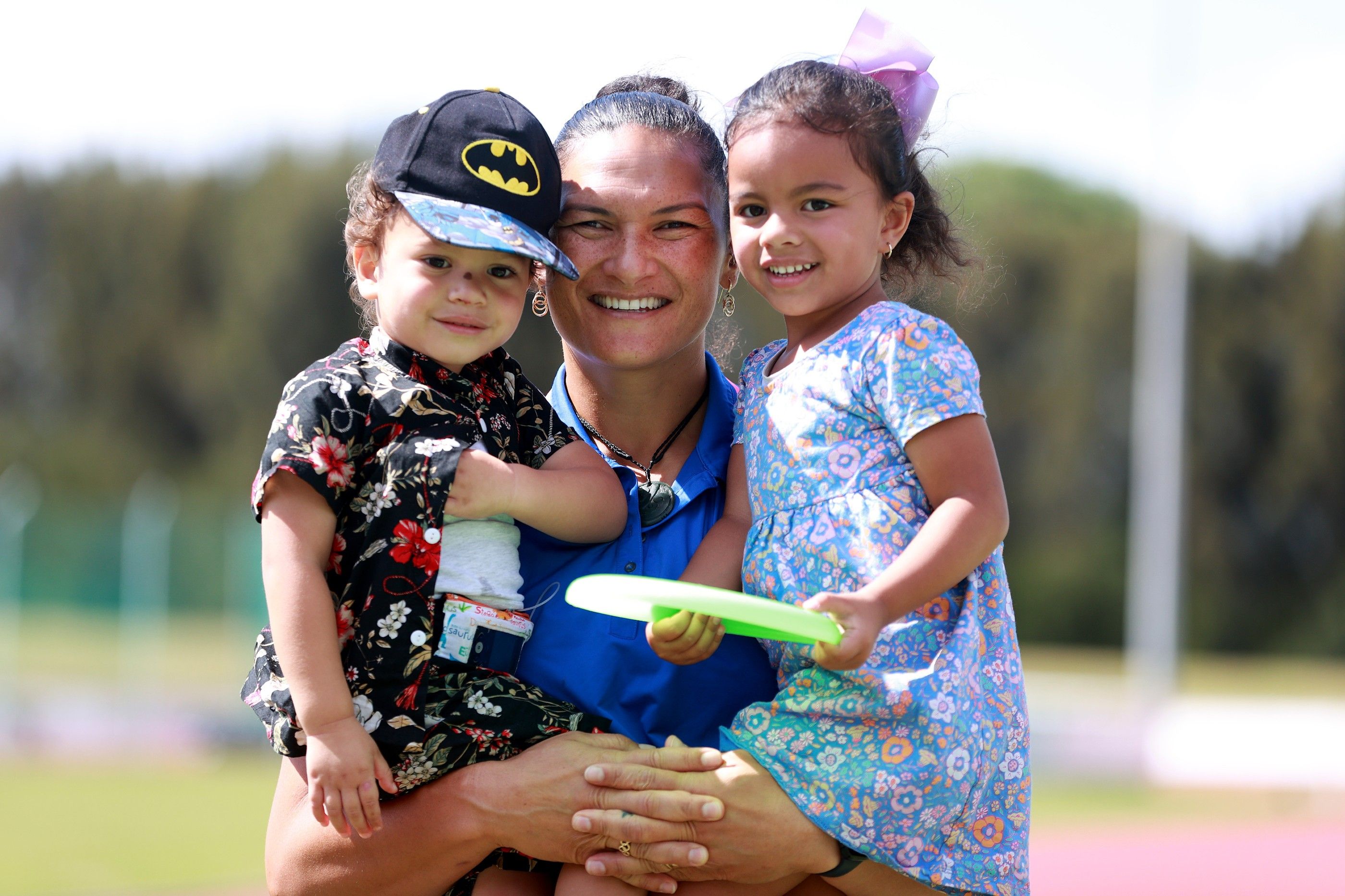 Valerie Adams with her children