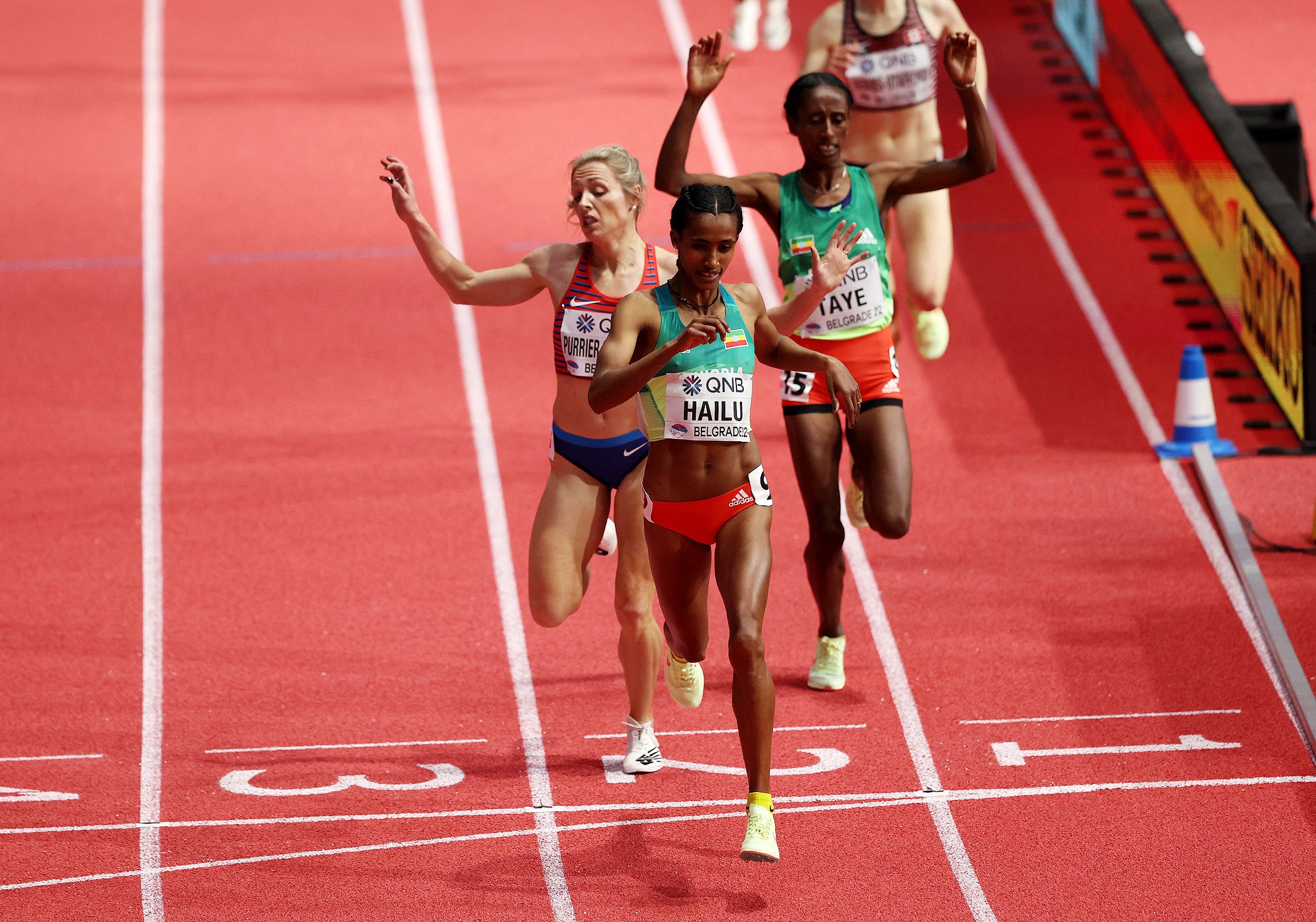 Lemlem Hailu wins the 3000m at the World Athletics Indoor Championships Belgrade 22