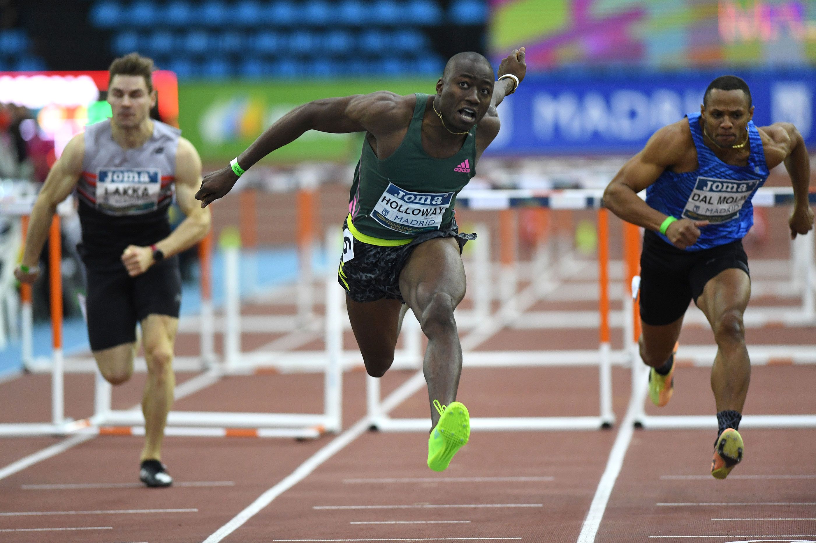 Grant Holloway runs a world 60m hurdles record in Madrid