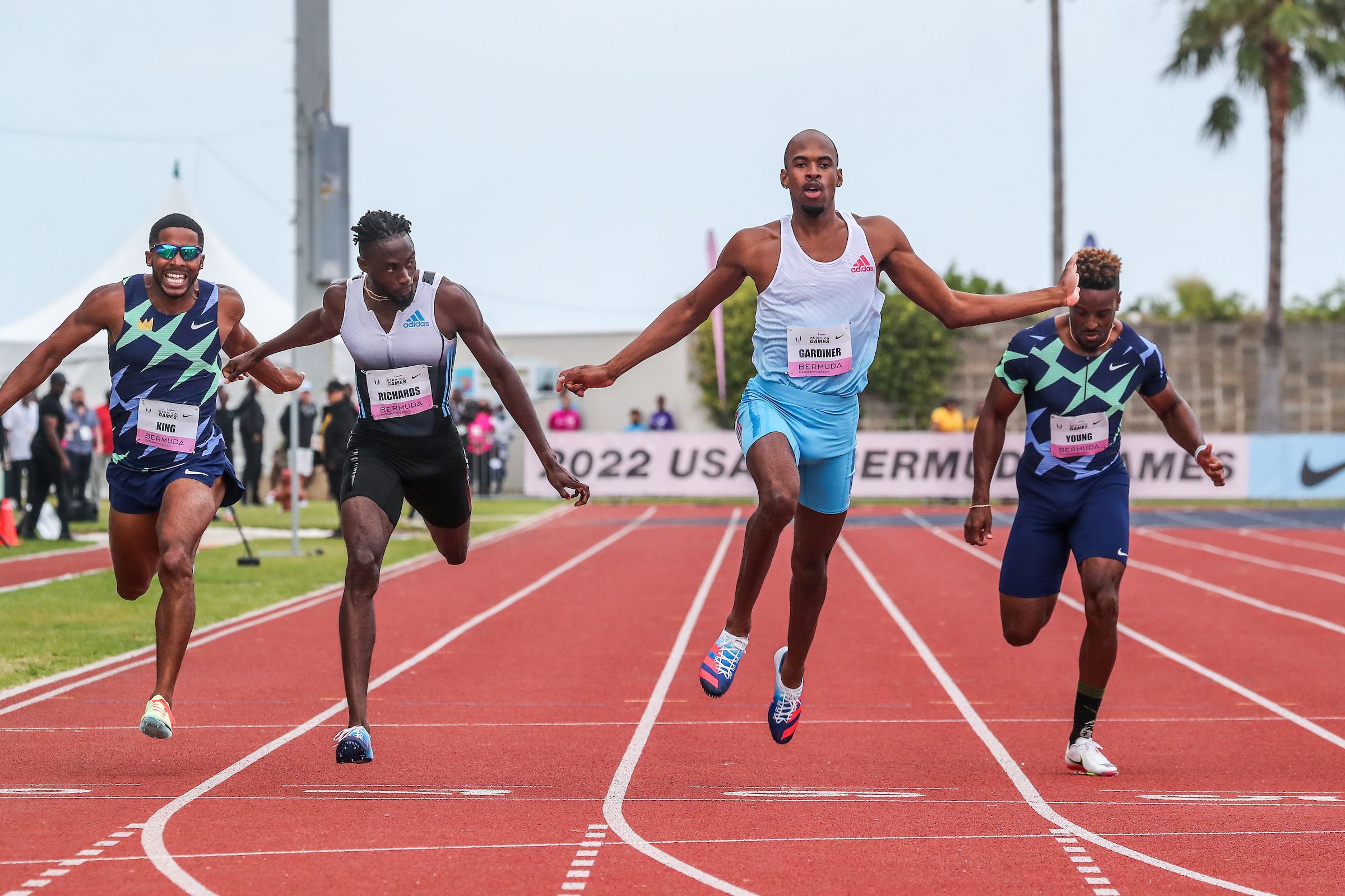 Steven Gardiner wins the 200m at the Continental Tour Gold meeting in Hamilton, Bermuda