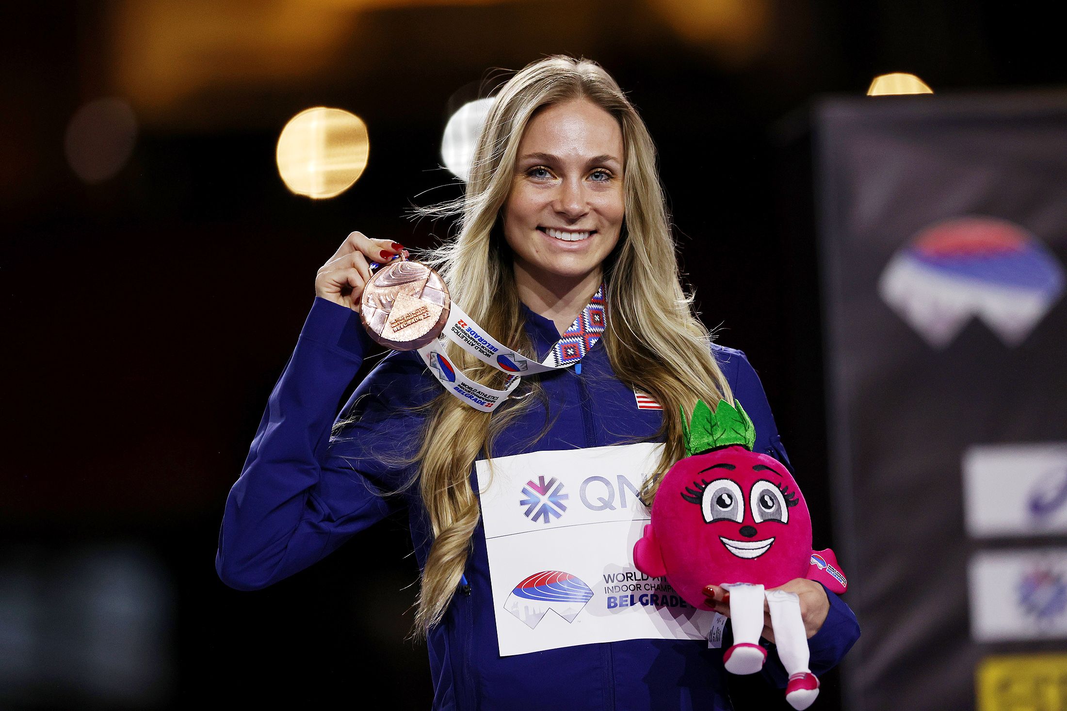Marybeth Sant-Price at the World Athletics Indoor Championships Belgrade 22