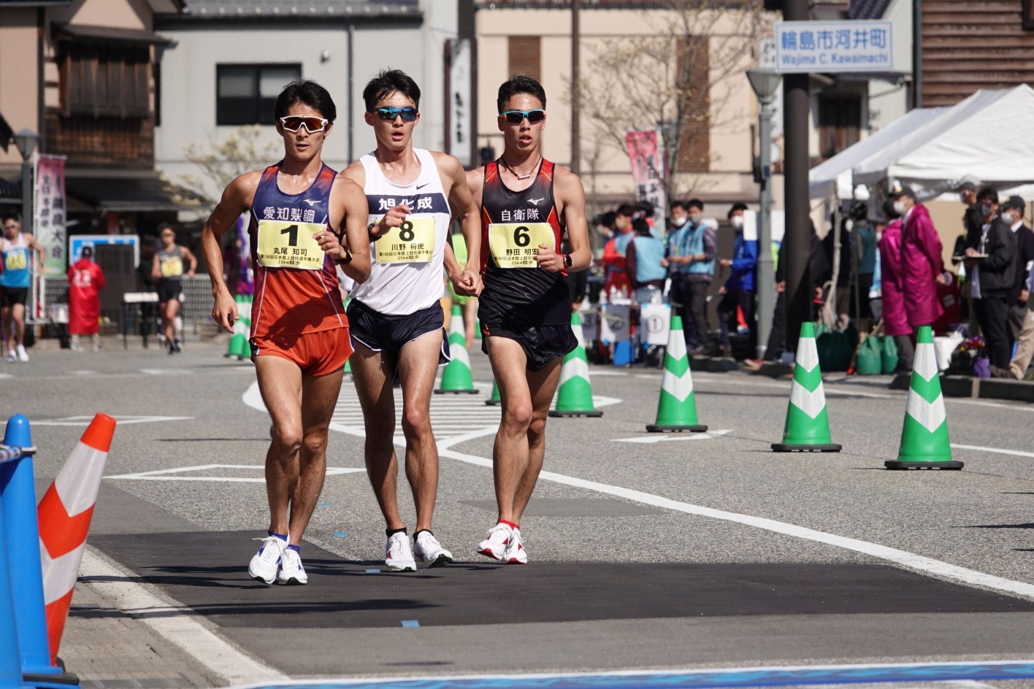 Masatora Kawano on his way to 35km race walk victory at the 106th Japan National Championships Race Walking in Wajima