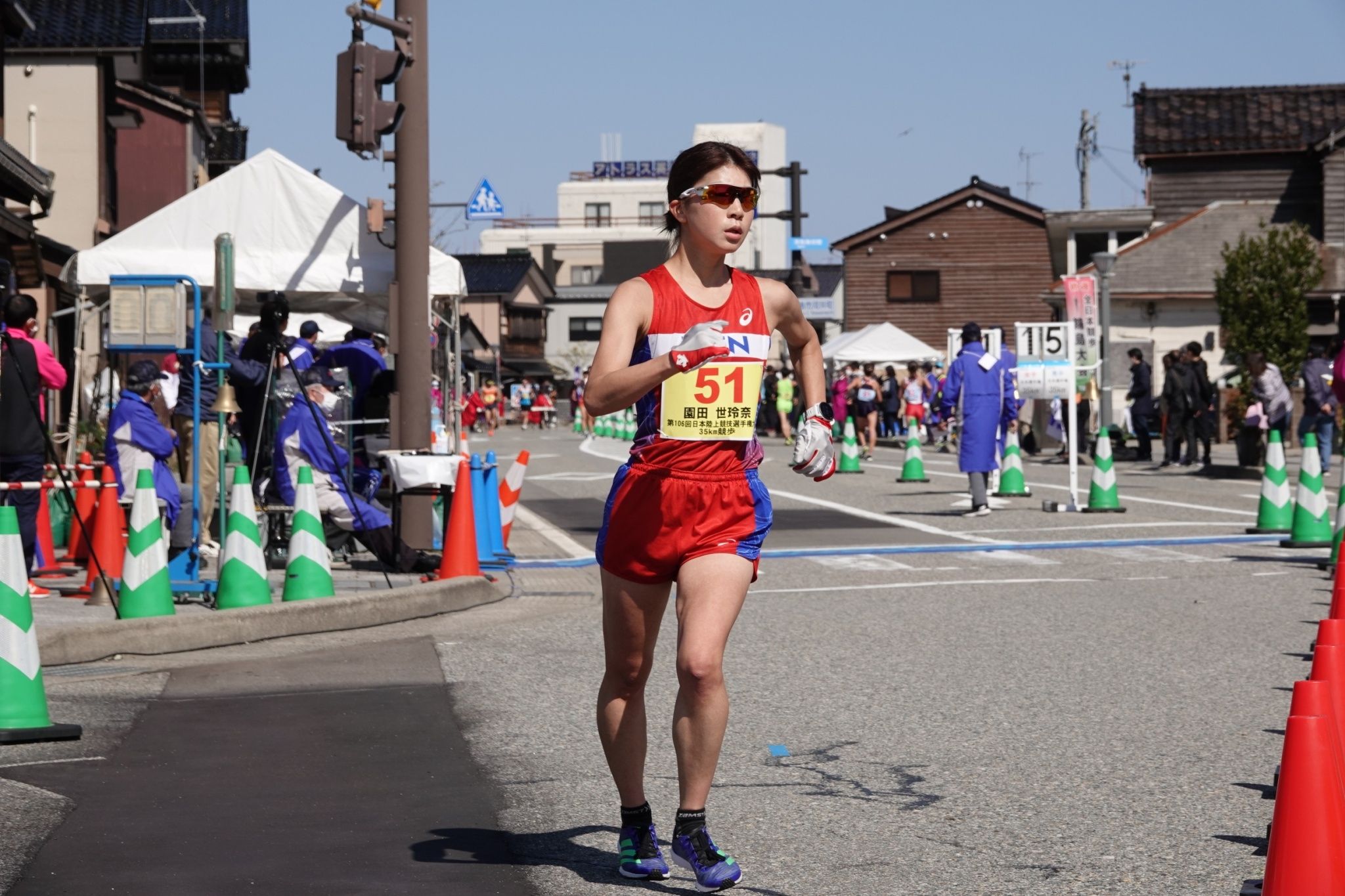 Women's 35km race walk winner Serena Sonoda at the 106th Japan National Championships in Wajima