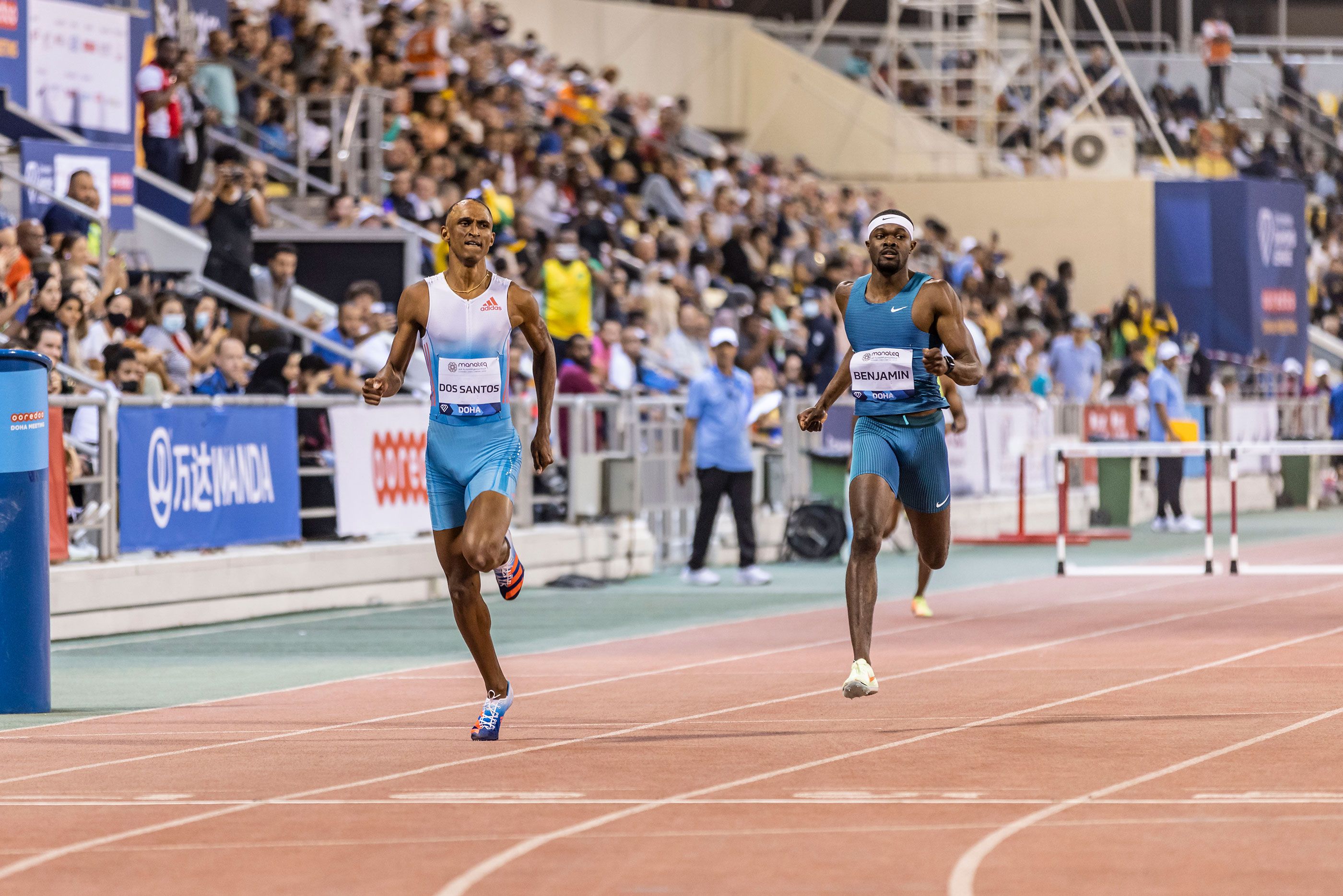 Alison dos Santos pips Rai Benjamin in the Doha Diamond League 400m hurdles