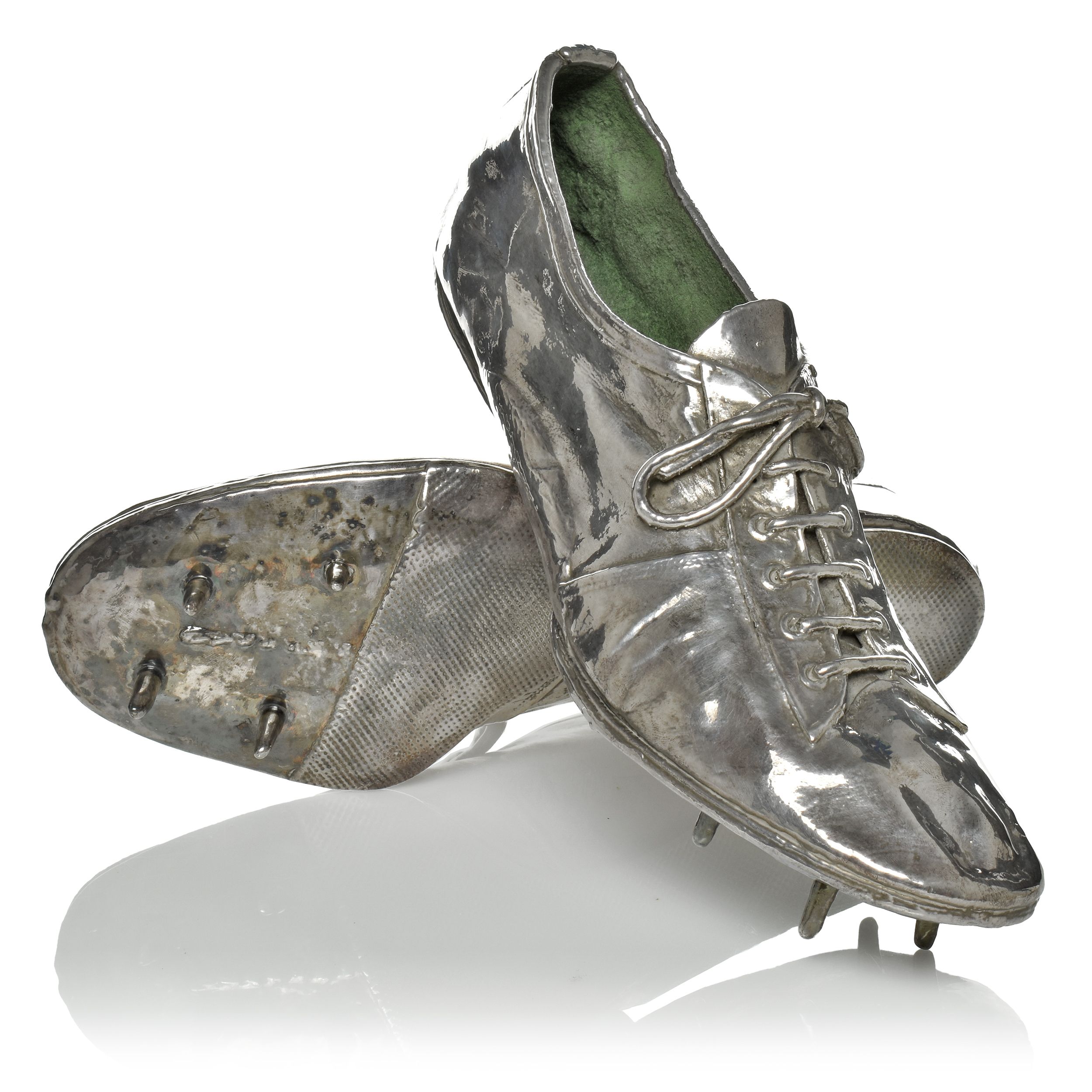 Diane Leather's silvered sub-five-minute mile spikes