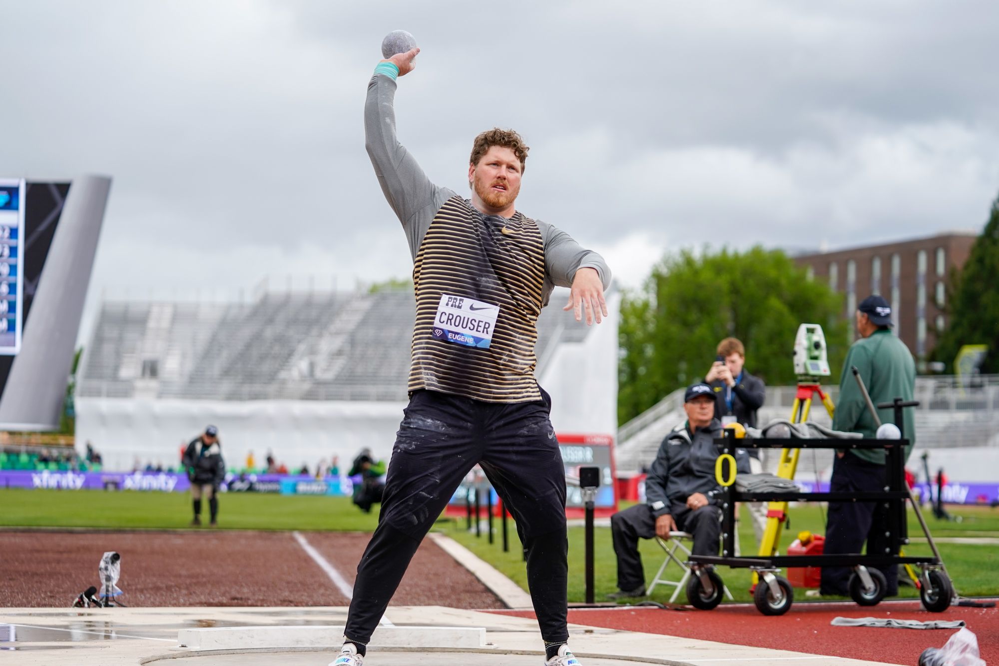 World shot put record-holder Ryan Crouser in action at the Wanda Diamond League in Eugene
