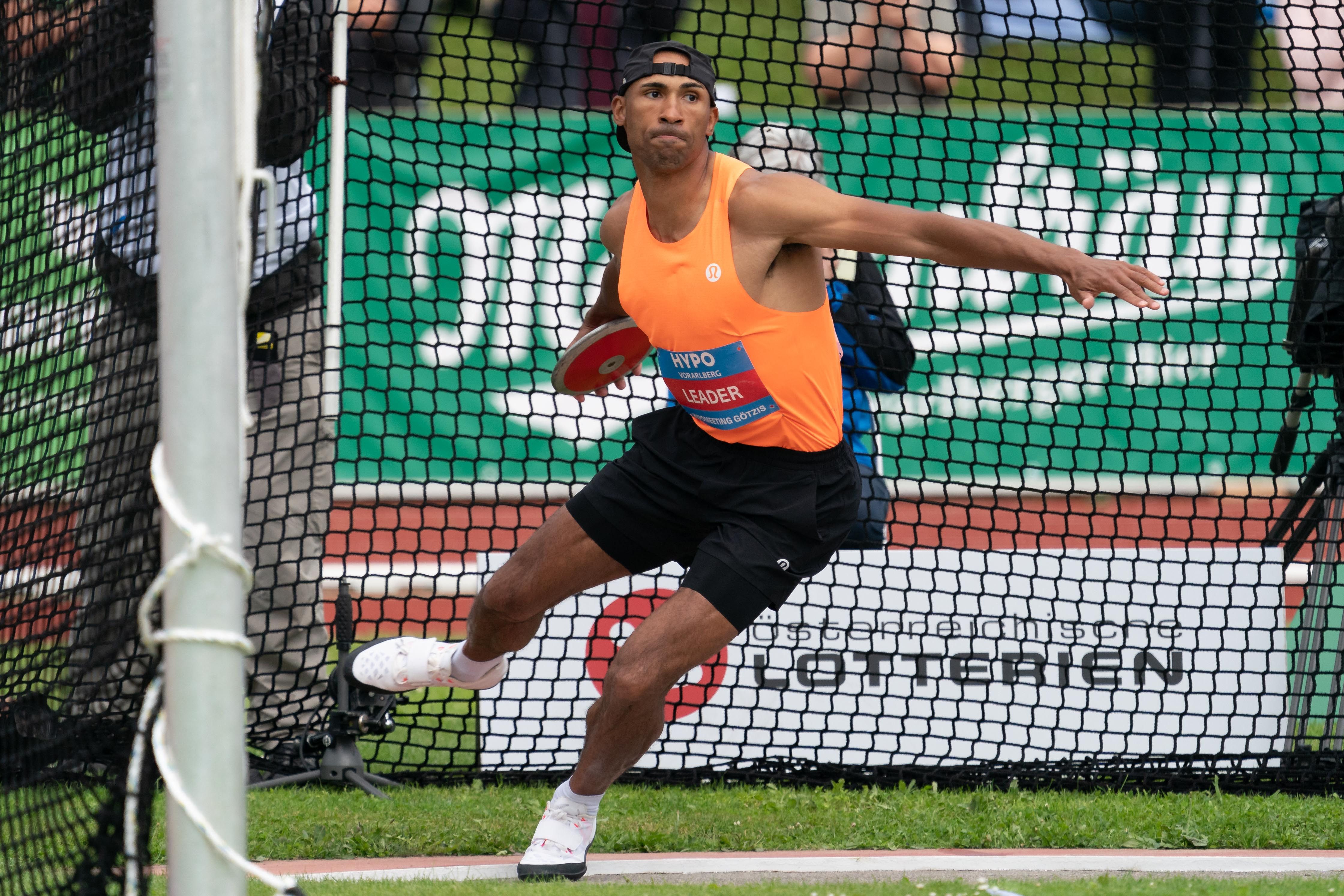 Damian Warner in the decathlon discus in Gotzis