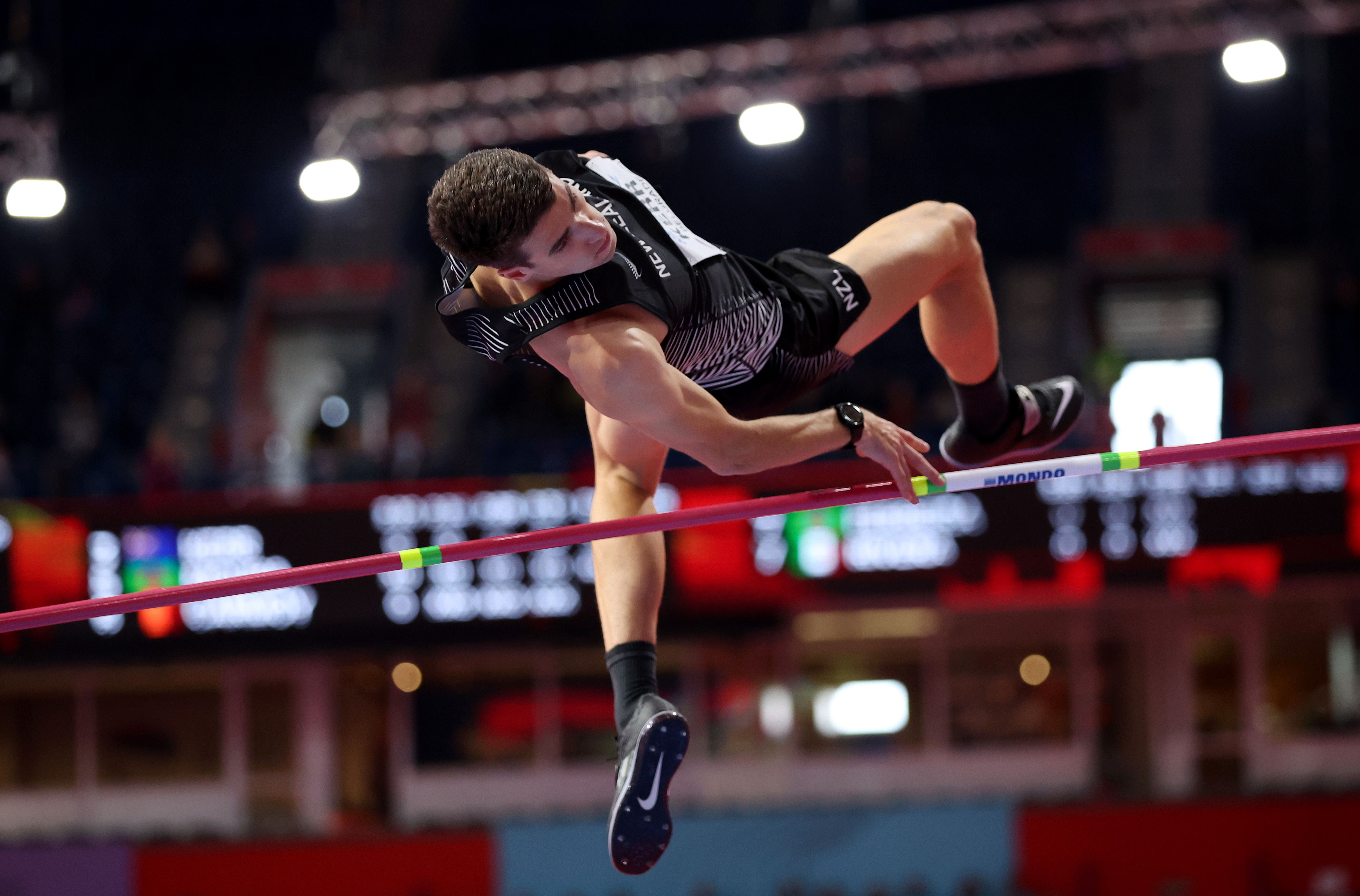 Hamish Kerr in the high jump at the World Athletics Indoor Championships Belgrade 22
