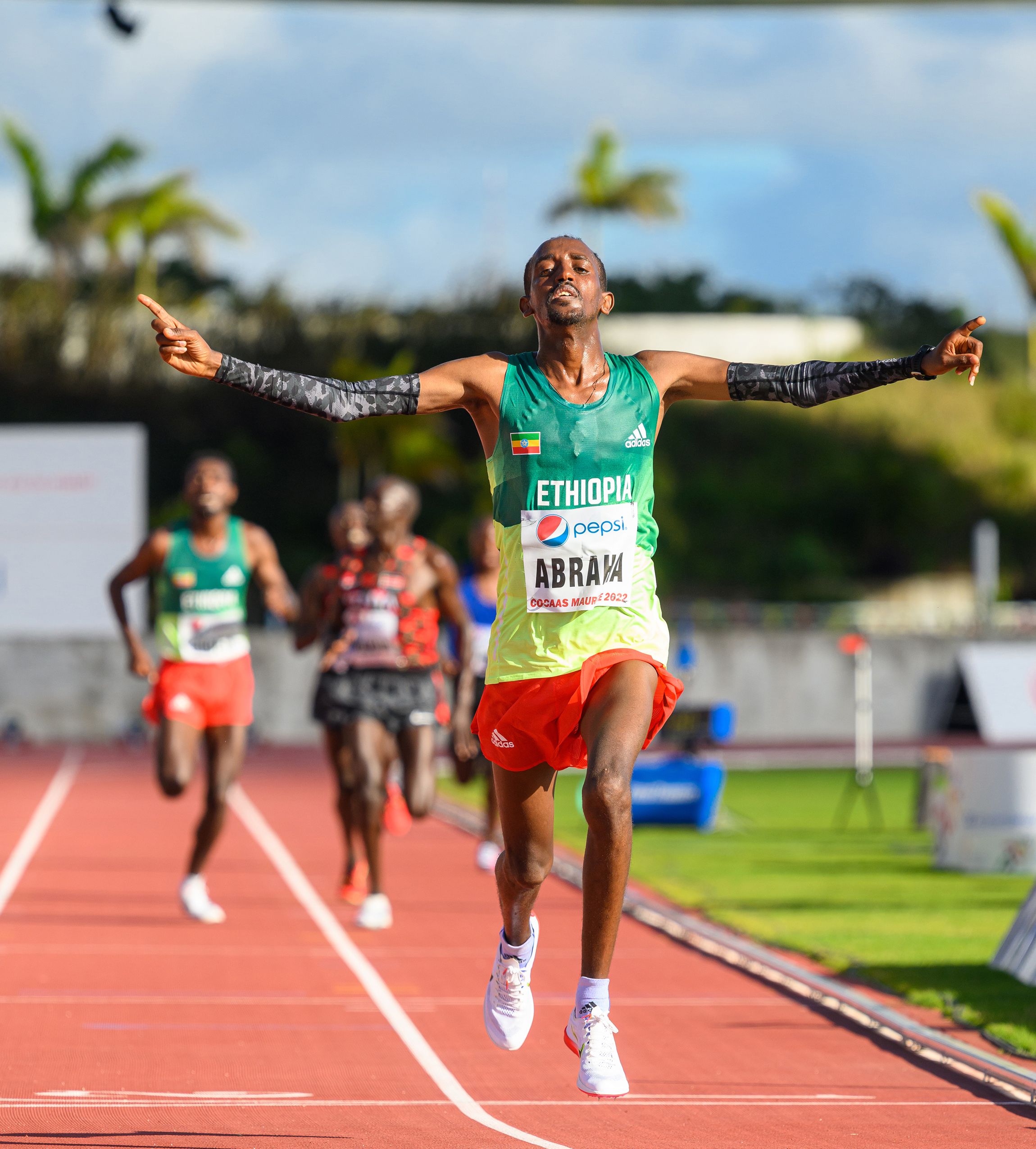 Mogos Tuemay Abraha wins the 10,000m at the African Championships