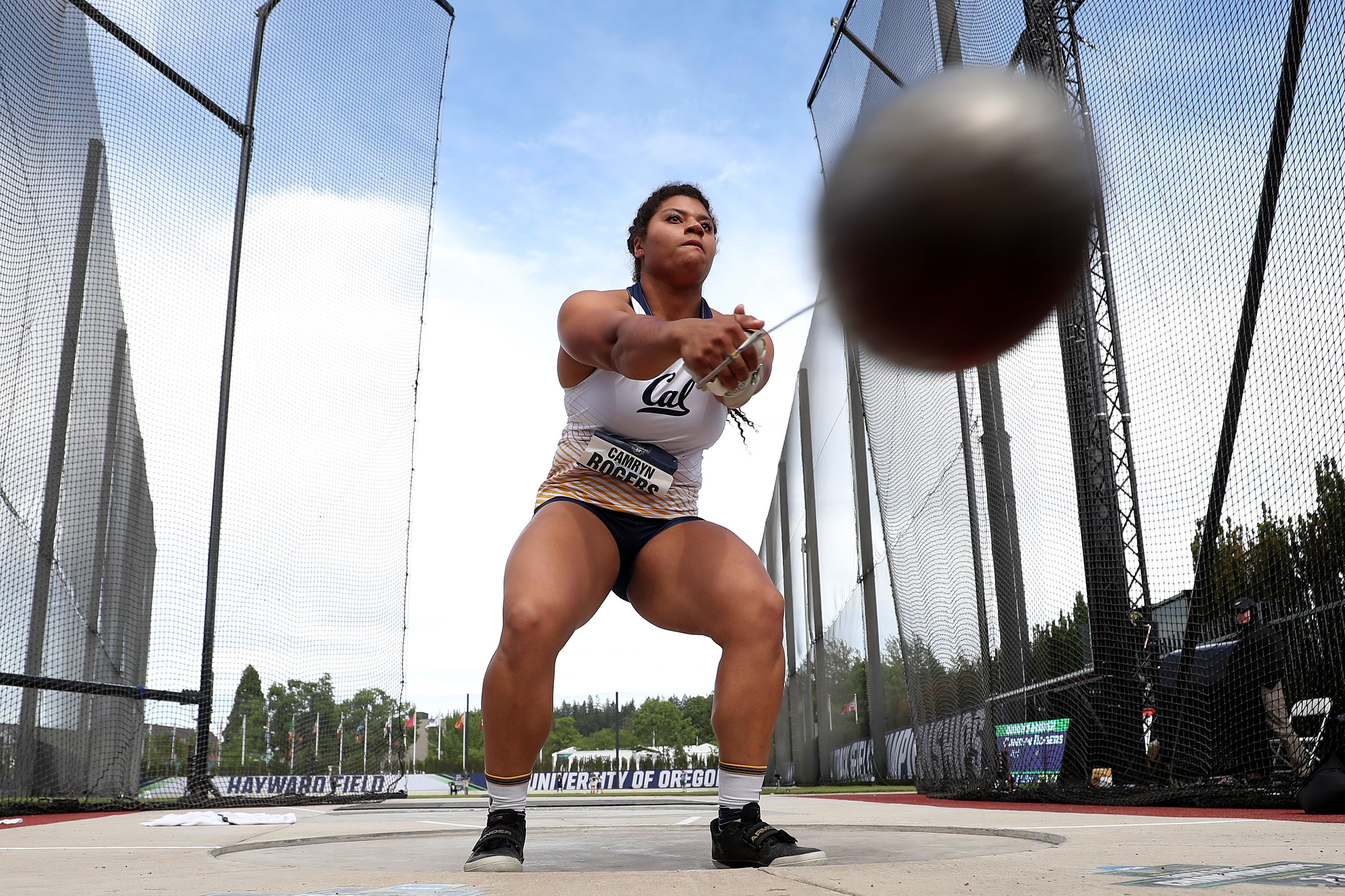 Camryn Rogers in the hammer at the NCAA Championships
