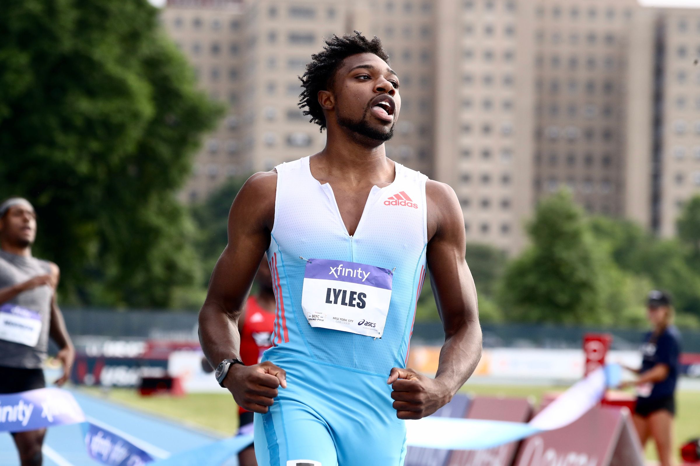 Noah Lyles wins the 200m at the New York Grand Prix