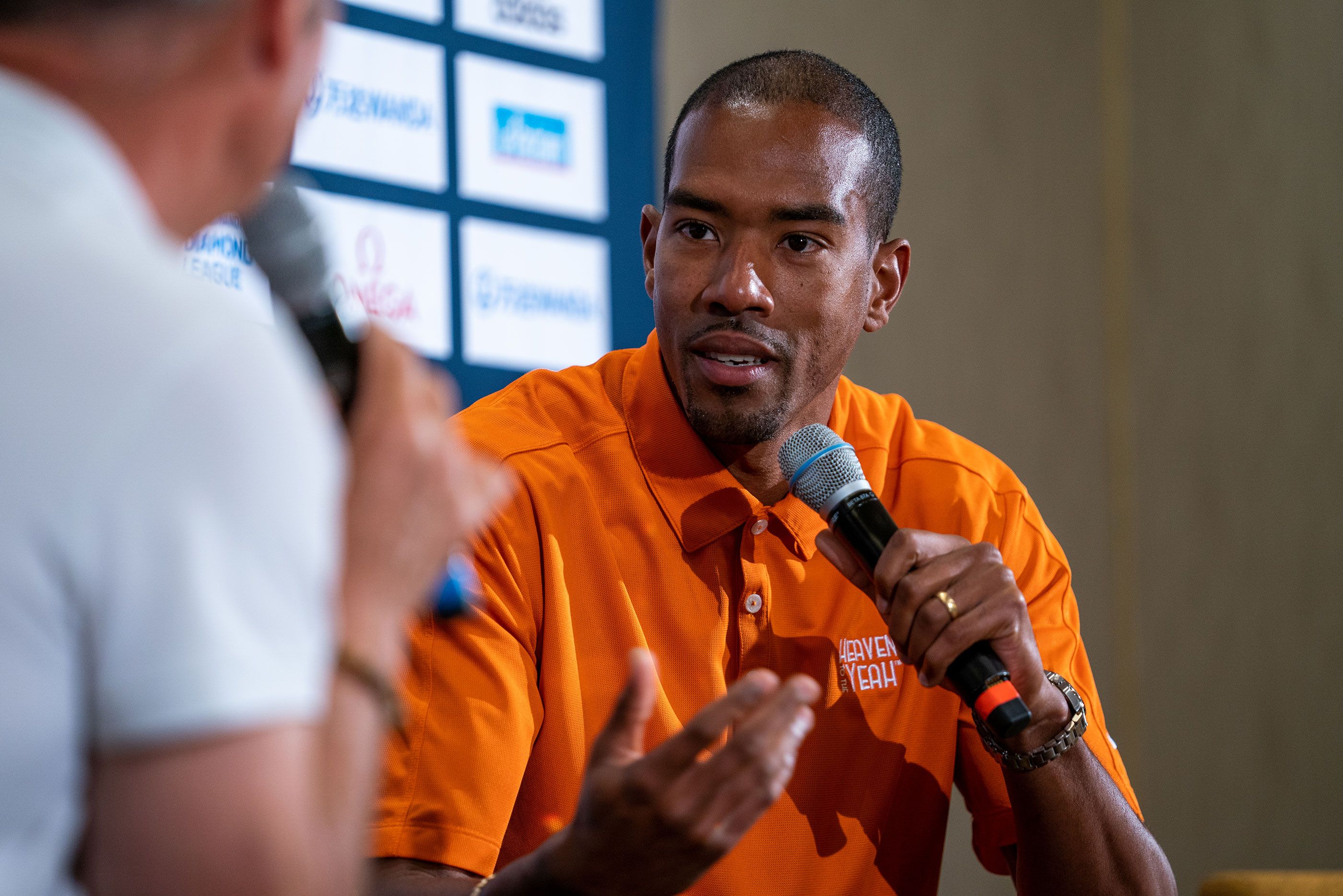 Christian Taylor at the Wanda Diamond League press conference in Paris