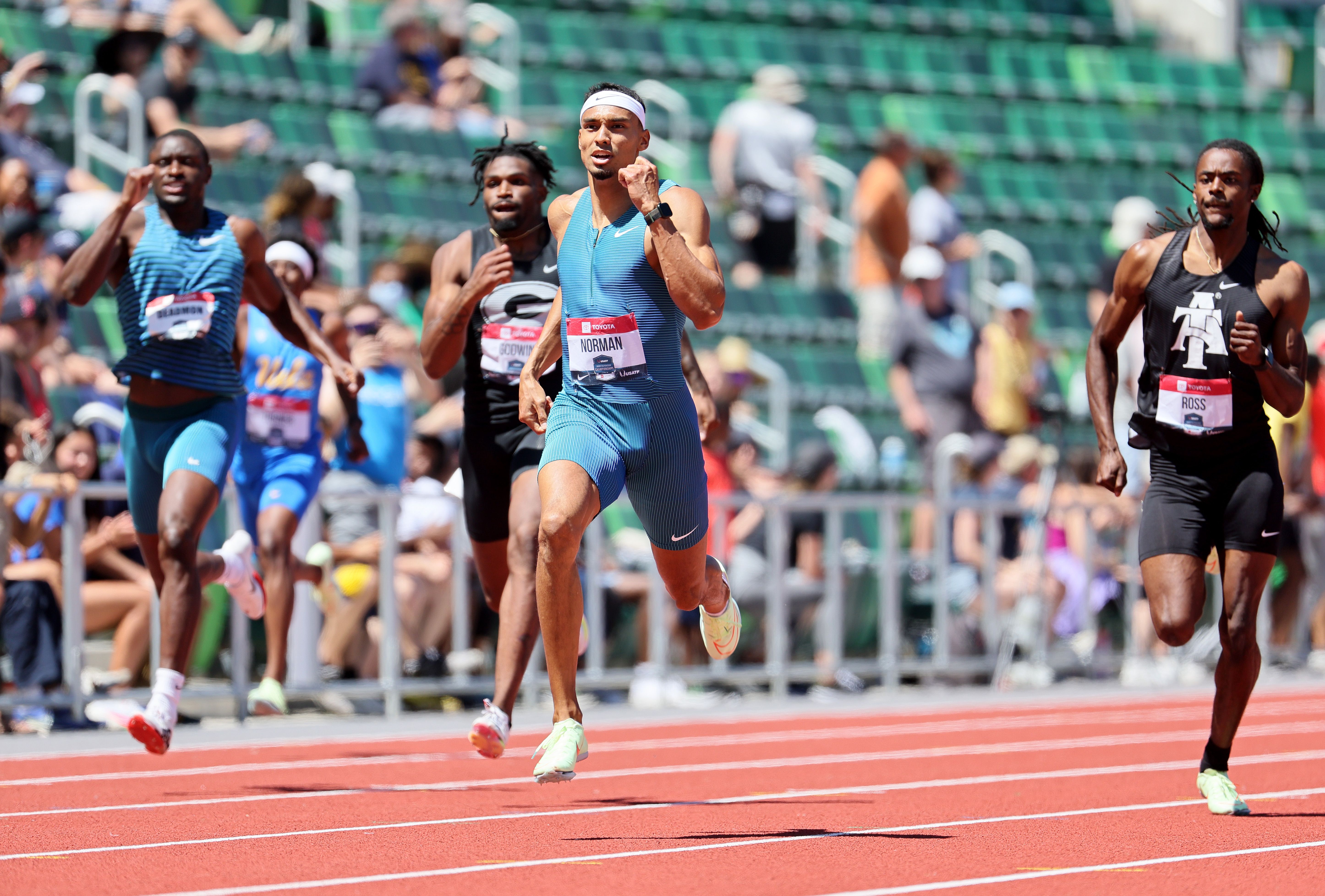 Michael Norman in the 400m at the US Championships