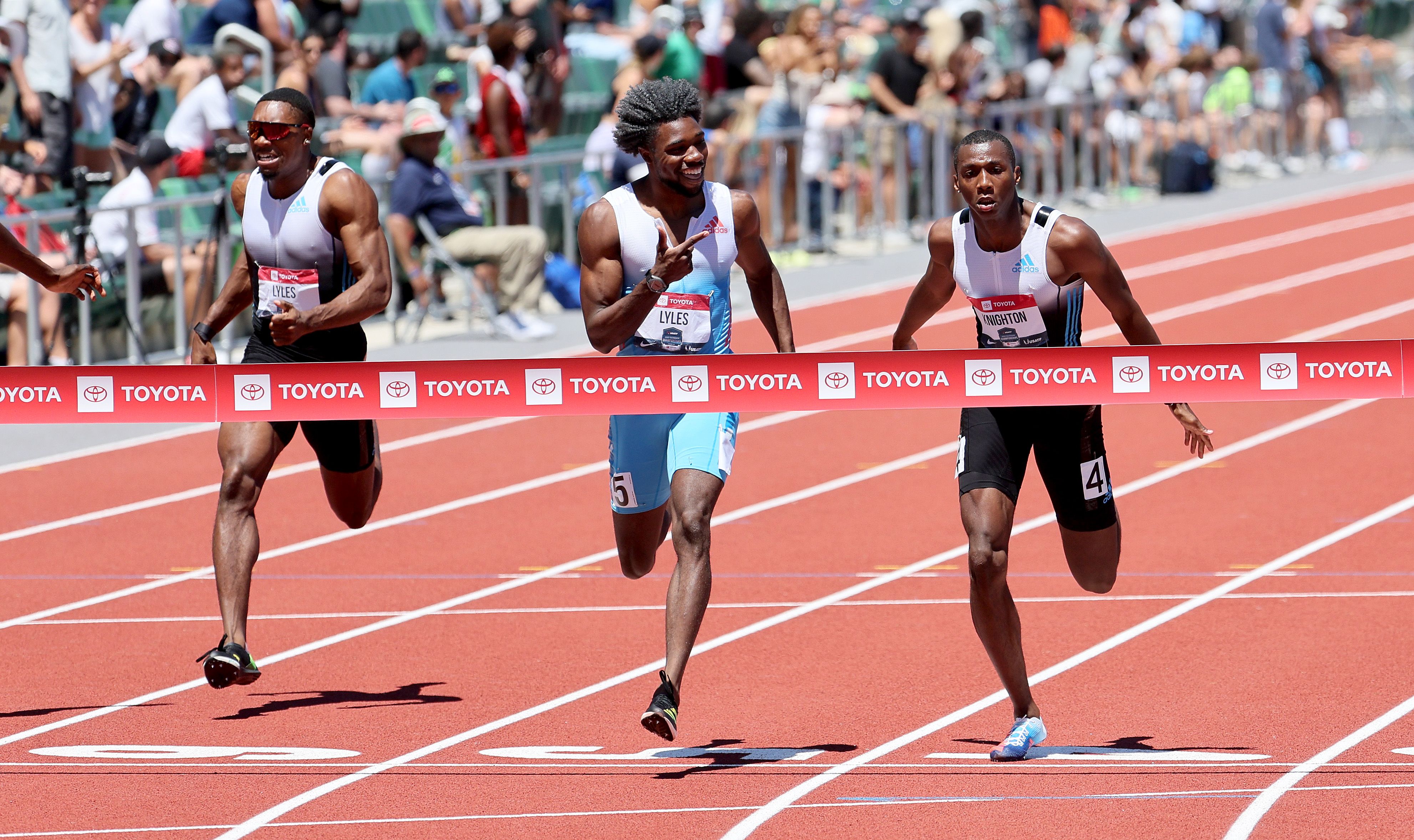 Noah Lyles wins the US 200m title ahead of Erriyon Knighton