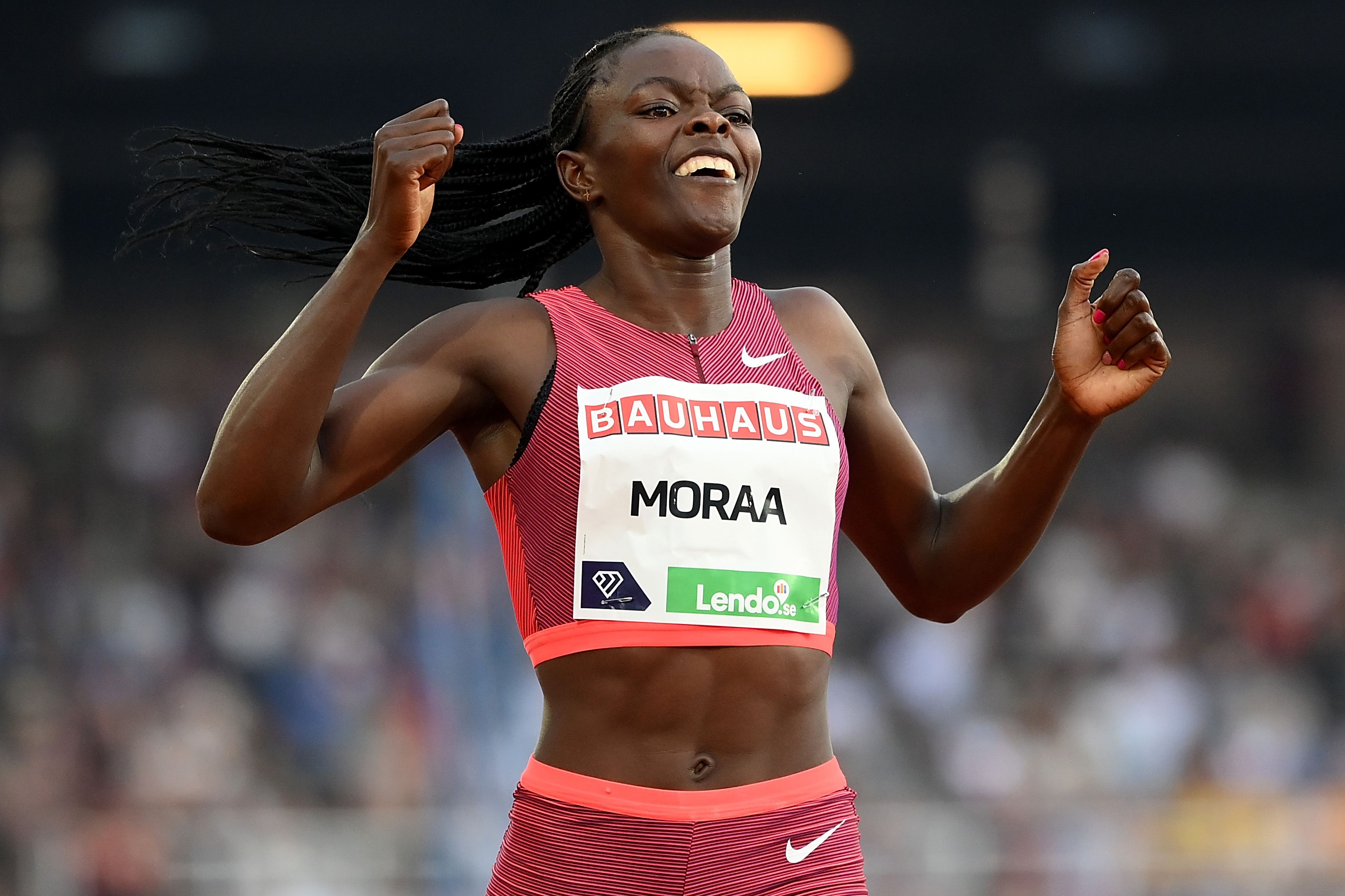 Mary Moraa wins the 800m at the Wanda Diamond League meeting in Stockholm