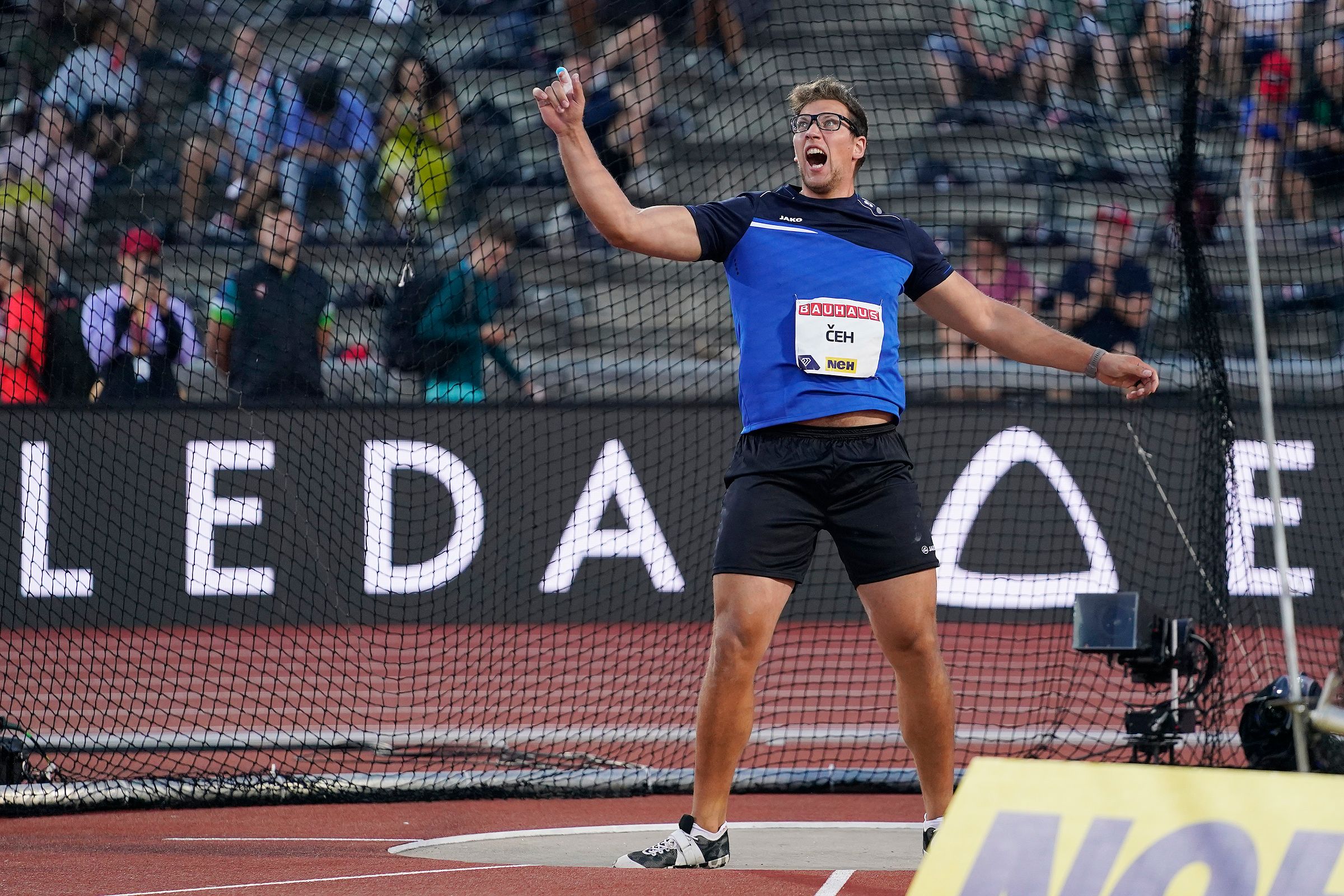 Kristjan Ceh, winner of the discus at the Wanda Diamond League meeting in Stockholm