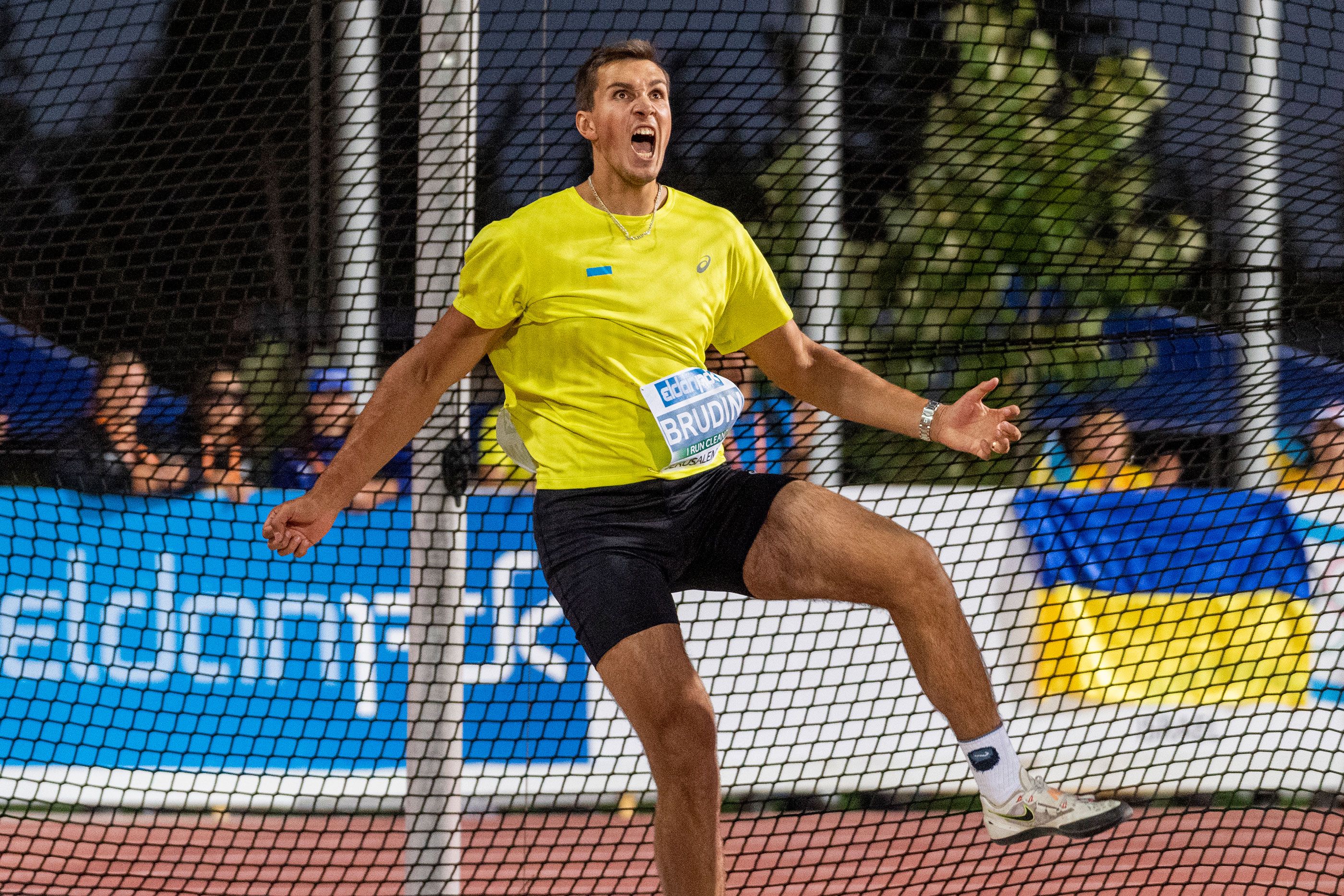 Ukraine's Mykhailo Brudin wins the European U18 discus title in Jerusalem