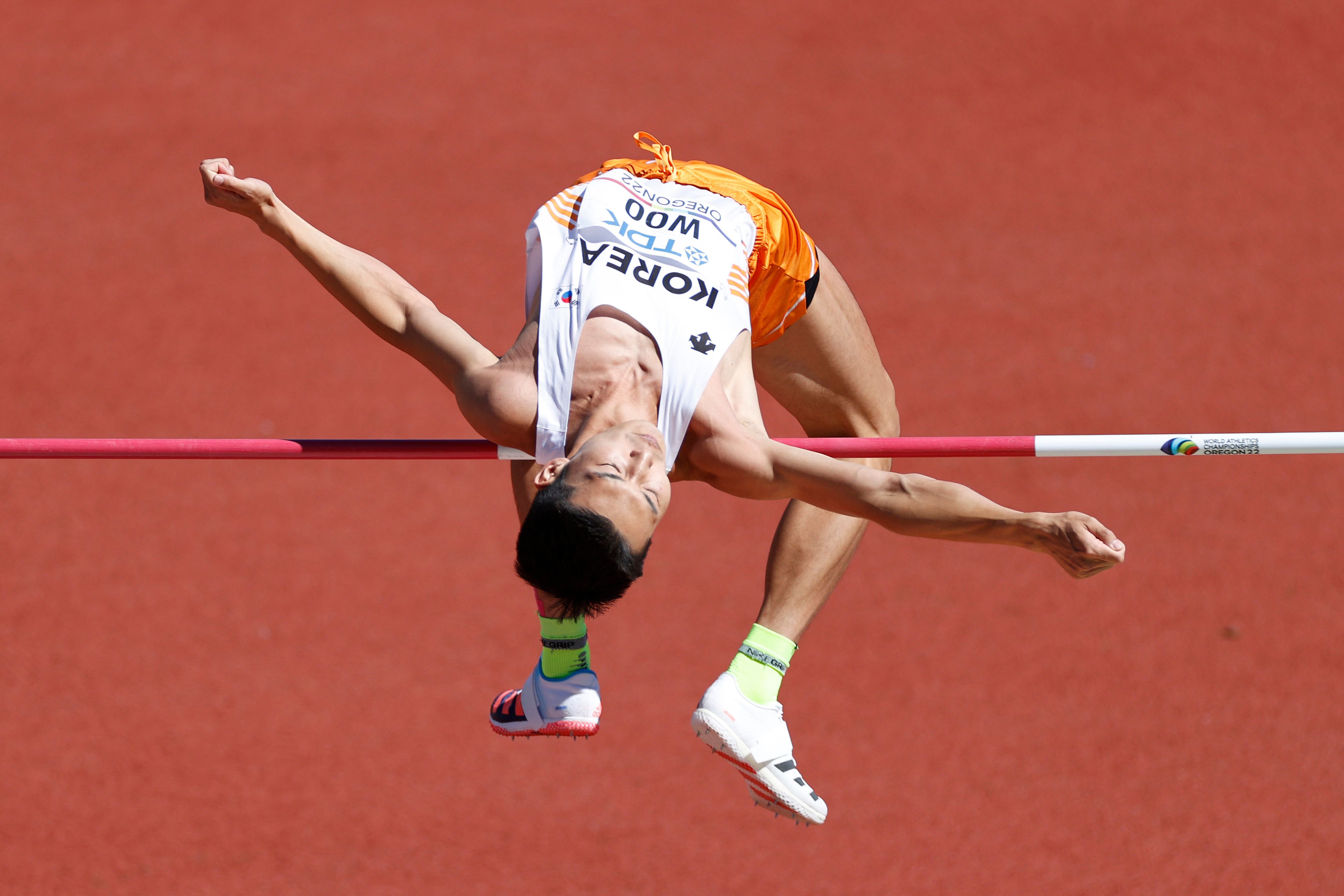 Woo Sanghyeok in the high jump at the World Athletics Championships Oregon22