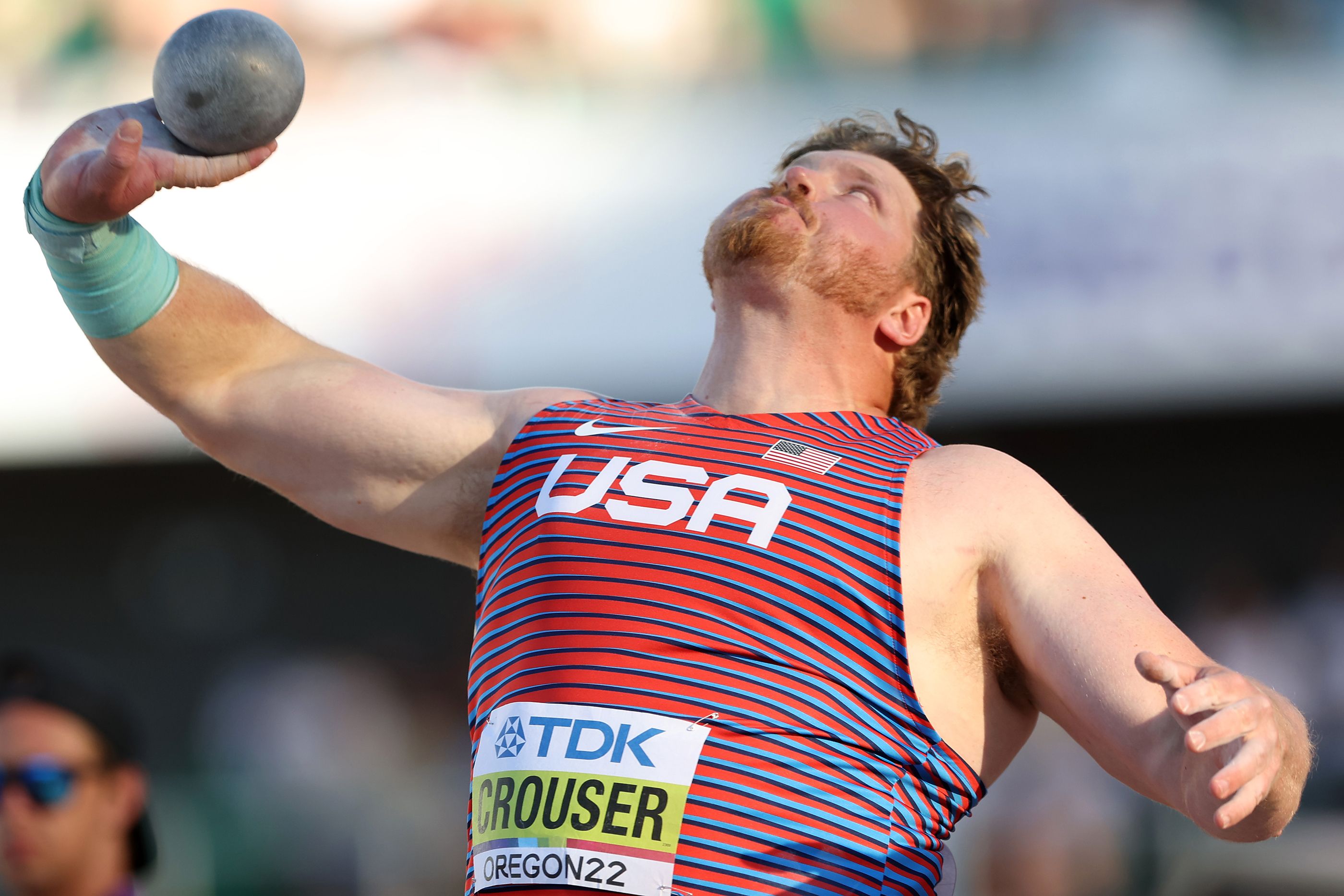 Ryan Crouser in shot put qualification at the World Athletics Championships Oregon22