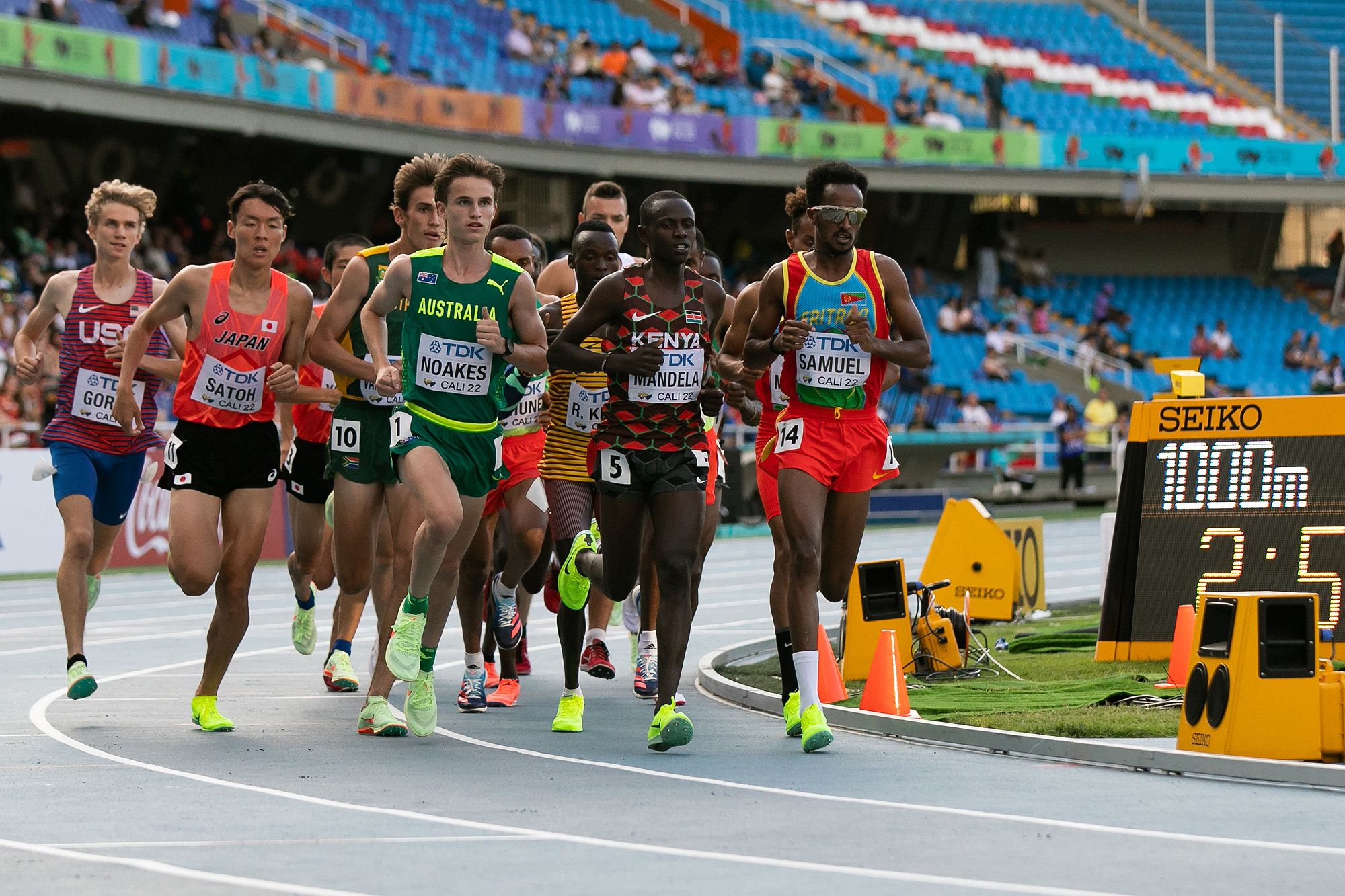 Habtom Samuel in action at the World Athletics U20 Championships Cali 22