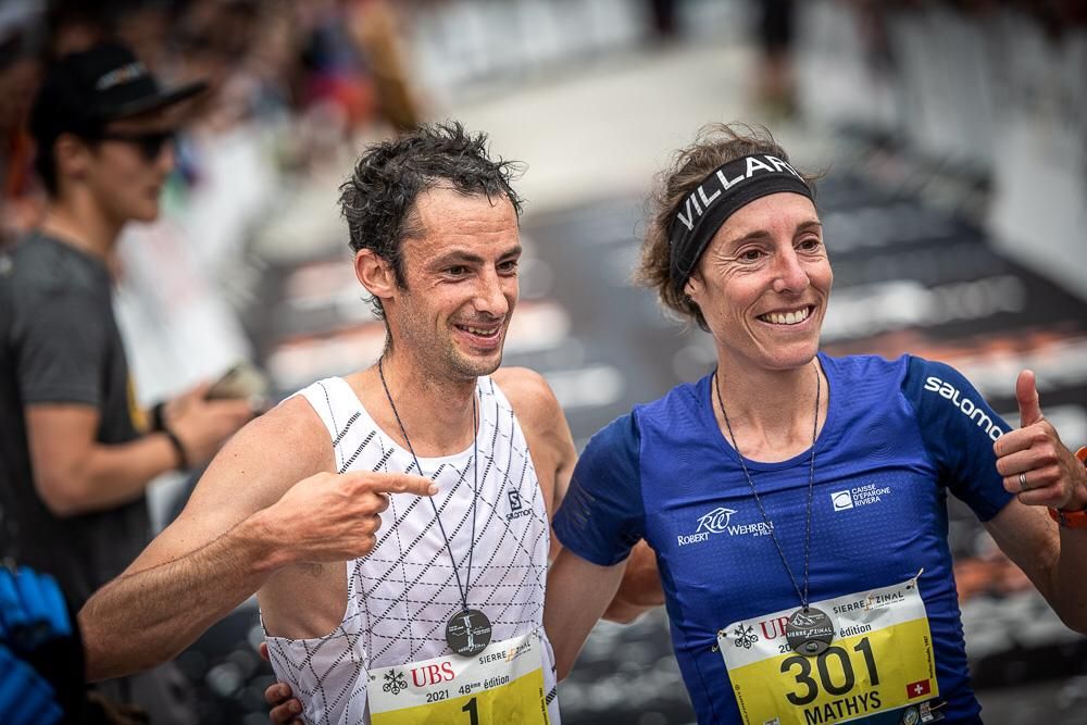 Kilian Jornet and Maude Mathys at Sierre-Zinal