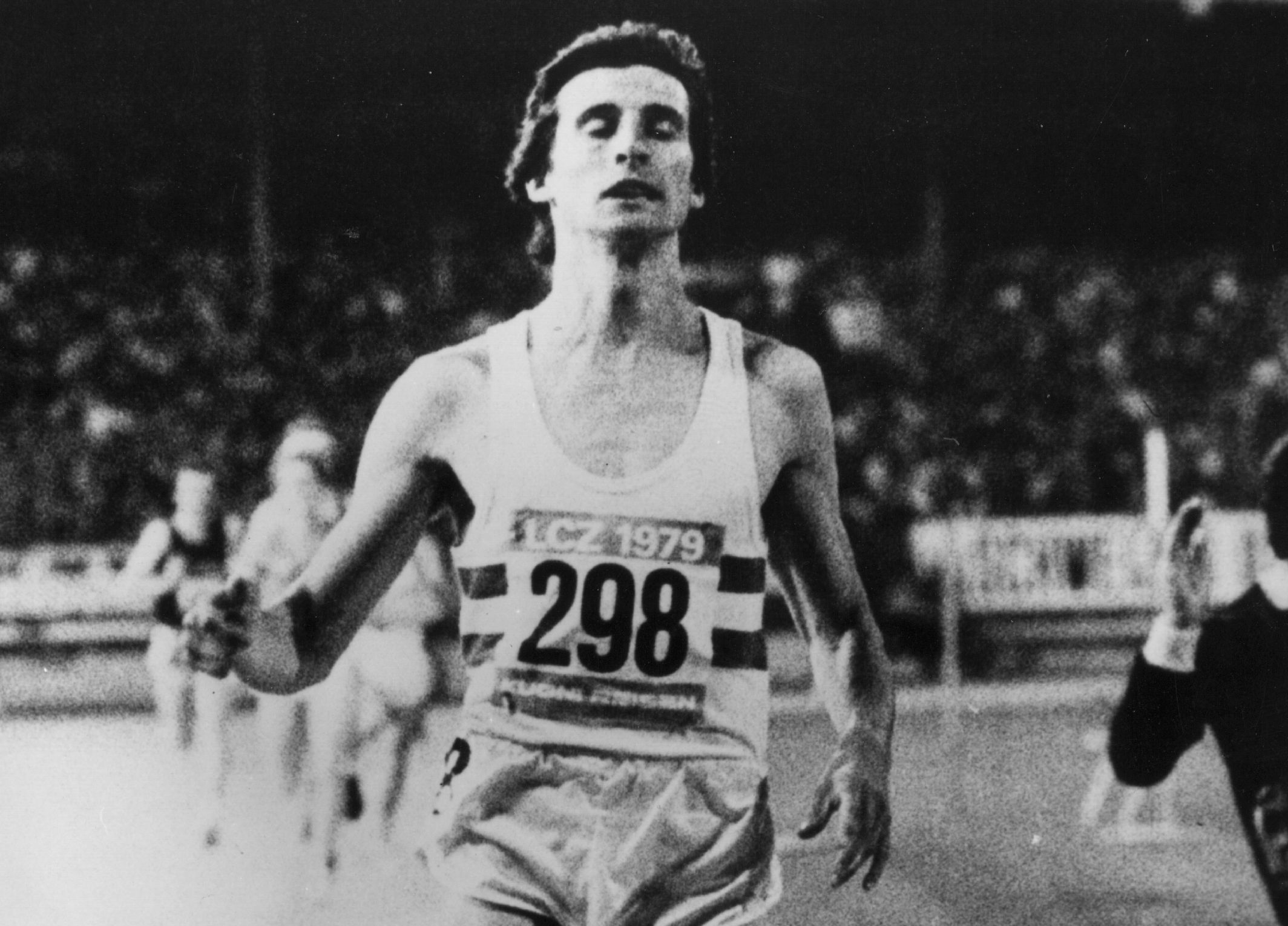 Seb Coe breaks the world 1500m record in Zurich in 1979