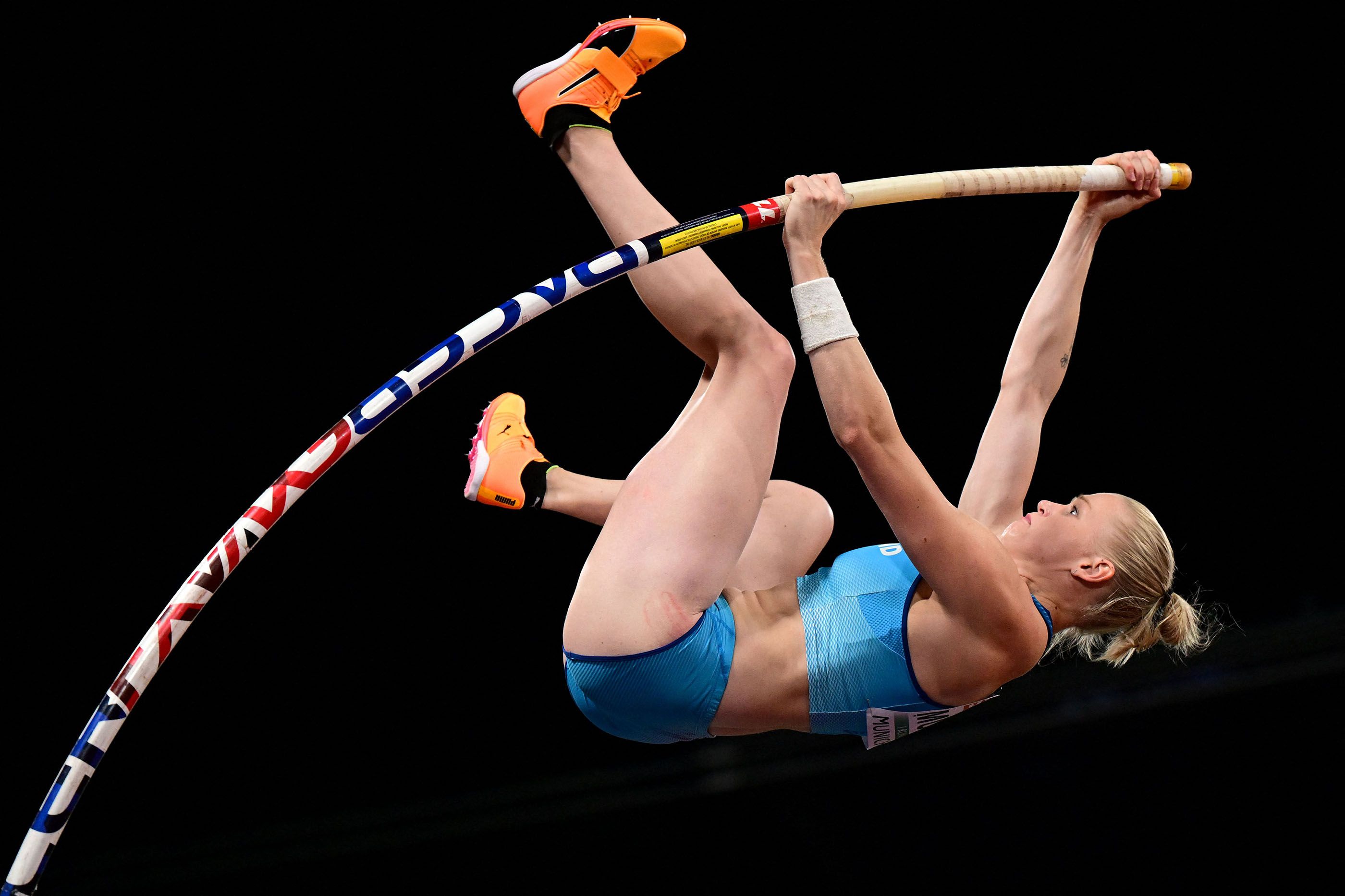 Pole vault winner Wilma Murto at the European Championships in Munich