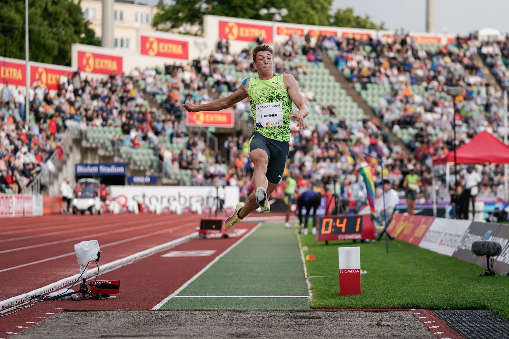 Simon Ehammer competes at the Diamond League meeting in Oslo