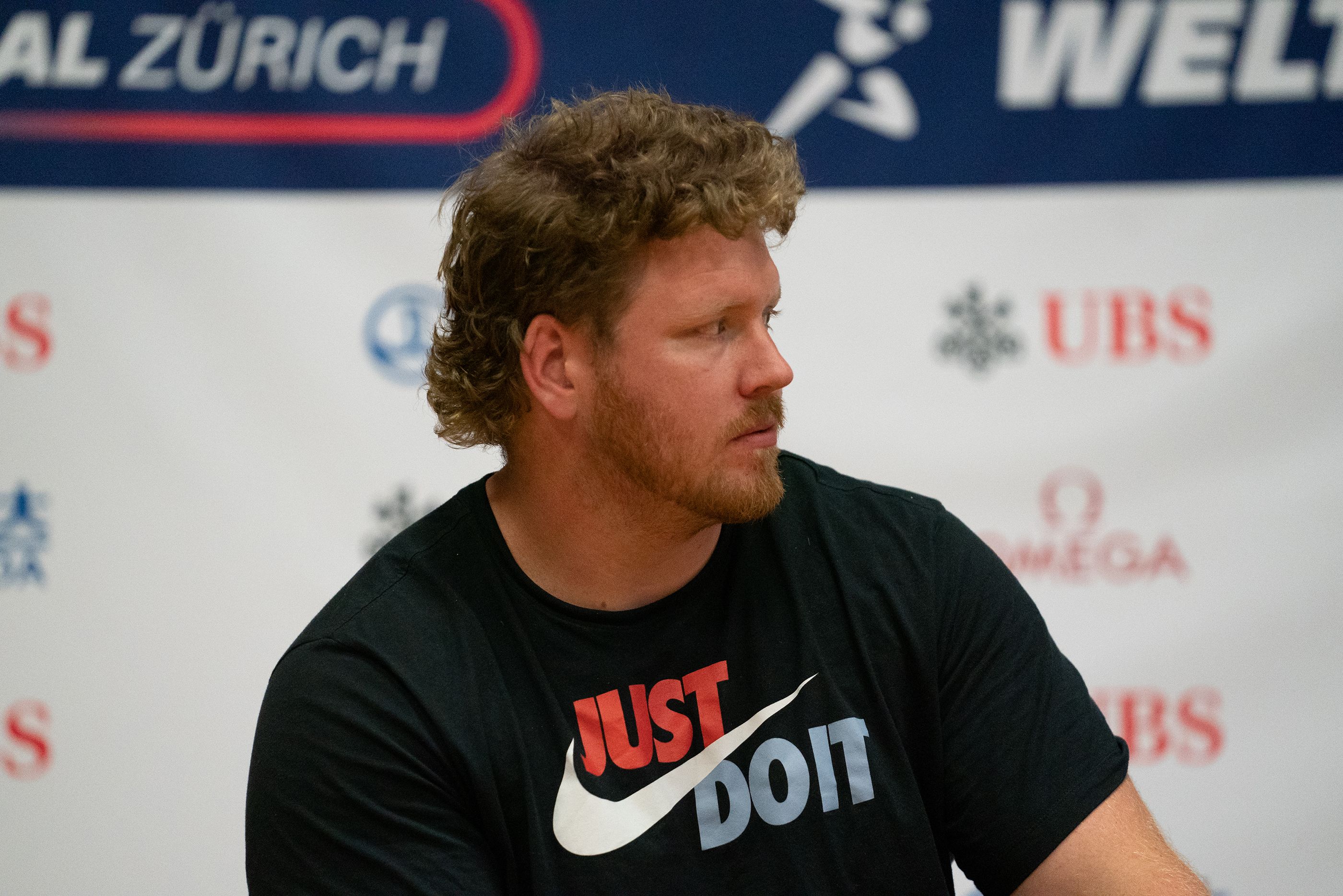 Ryan Crouser at the Wanda Diamond League Final press conference in Zurich