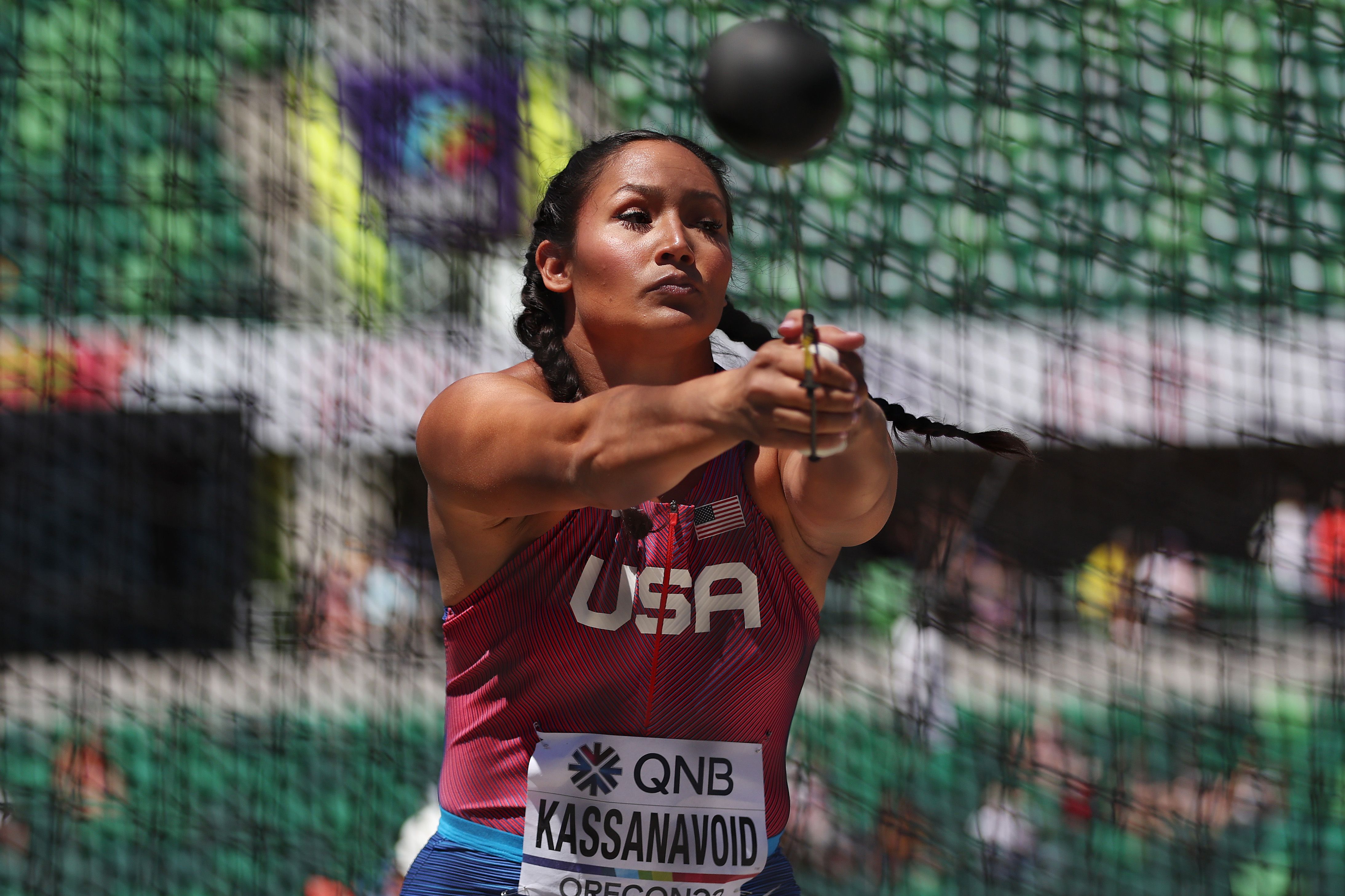 Janee Kassanavoid at the World Athletics Championships Oregon22