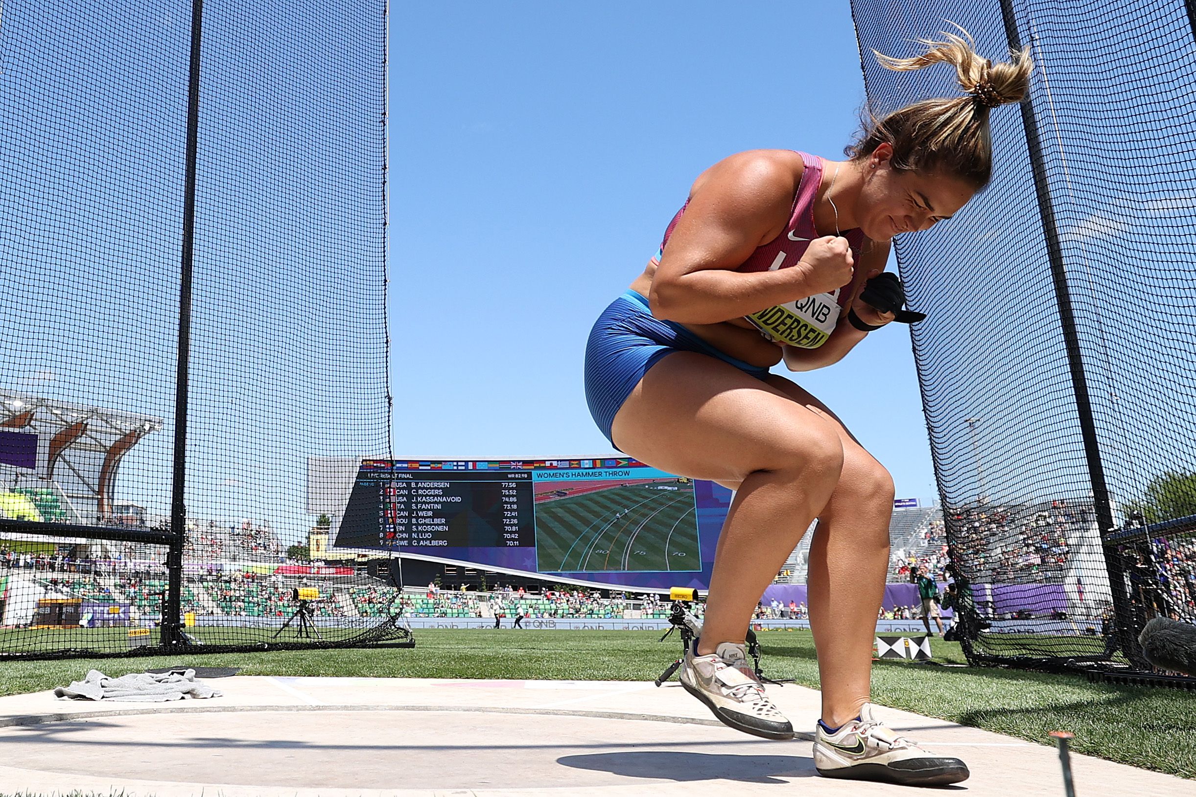 Brooke Andersen in the hammer at the World Athletics Championships Oregon22